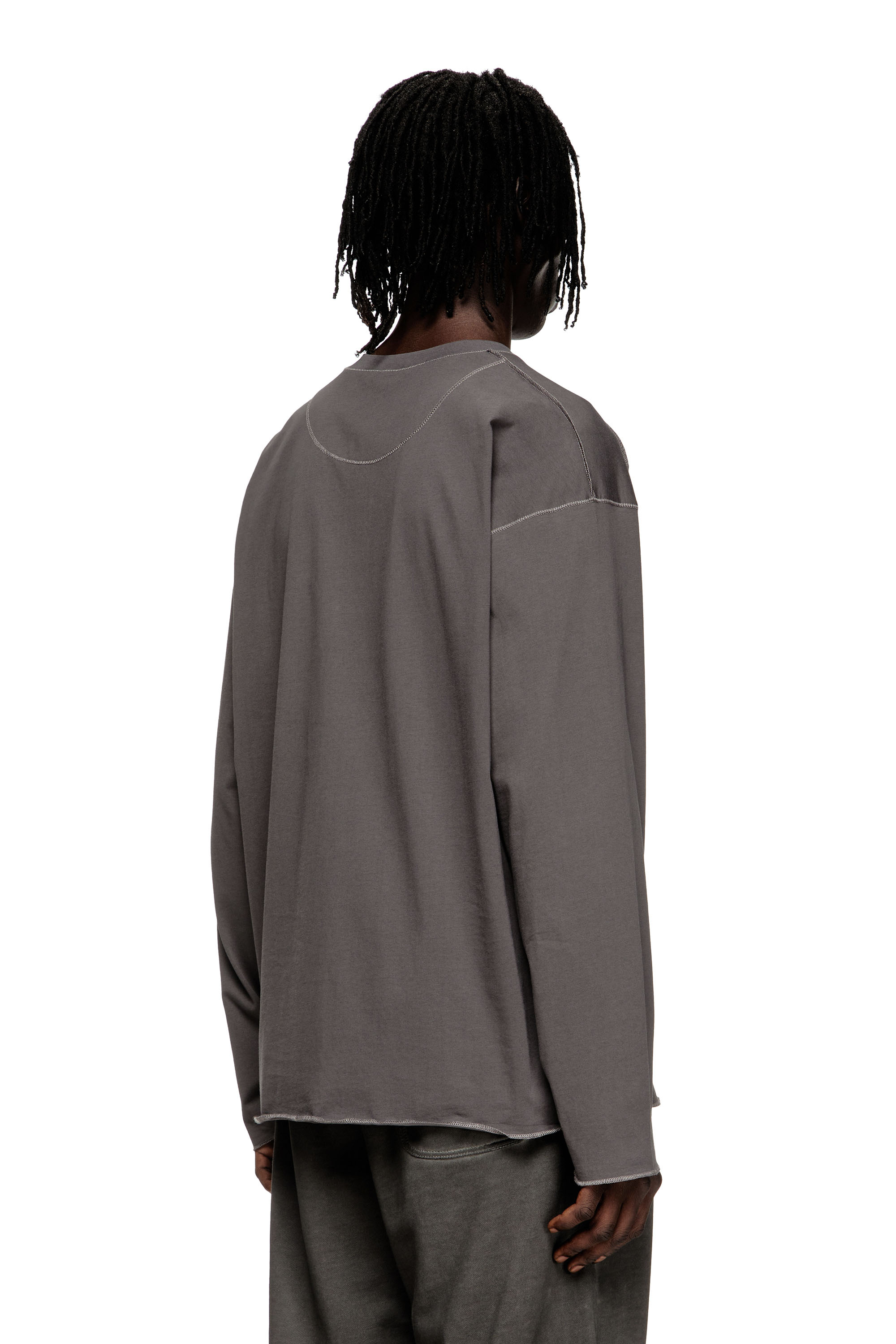 Diesel - T-CRAHOR-BOXT-LS-T1, Herren Baumwoll-T-Shirt in Grau - 4
