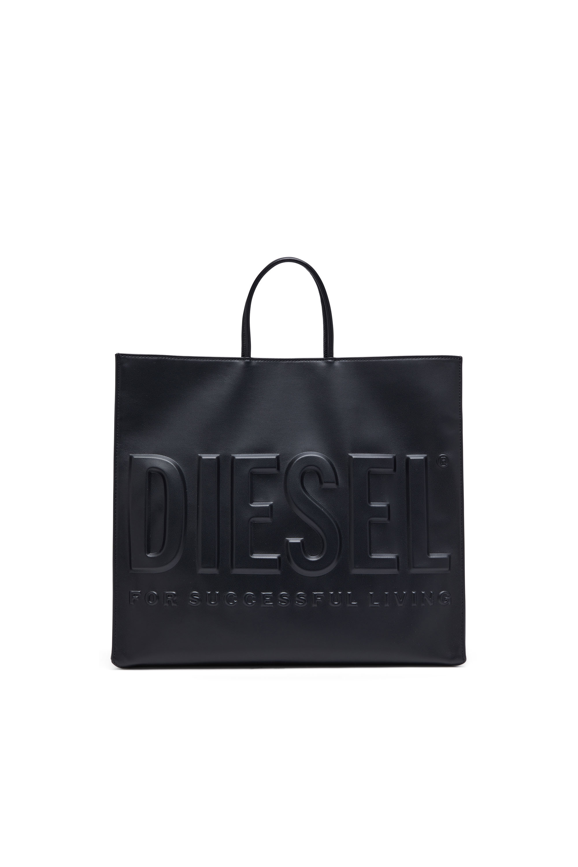 Diesel - DSL 3D TOTE EW X, Herren Dsl 3D-Tote-Tasche aus Recycling-PU mit Logo-Prägung in Schwarz - 1