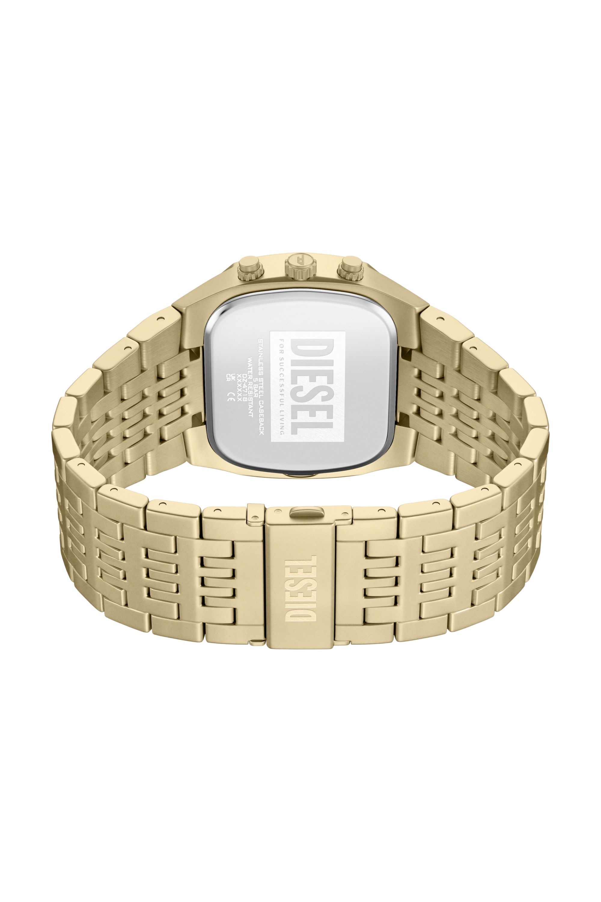 Diesel - DZ4718 WATCH, Herren Spiked Cushion Uhr aus Edelstahl in Goldton in Gold - 4