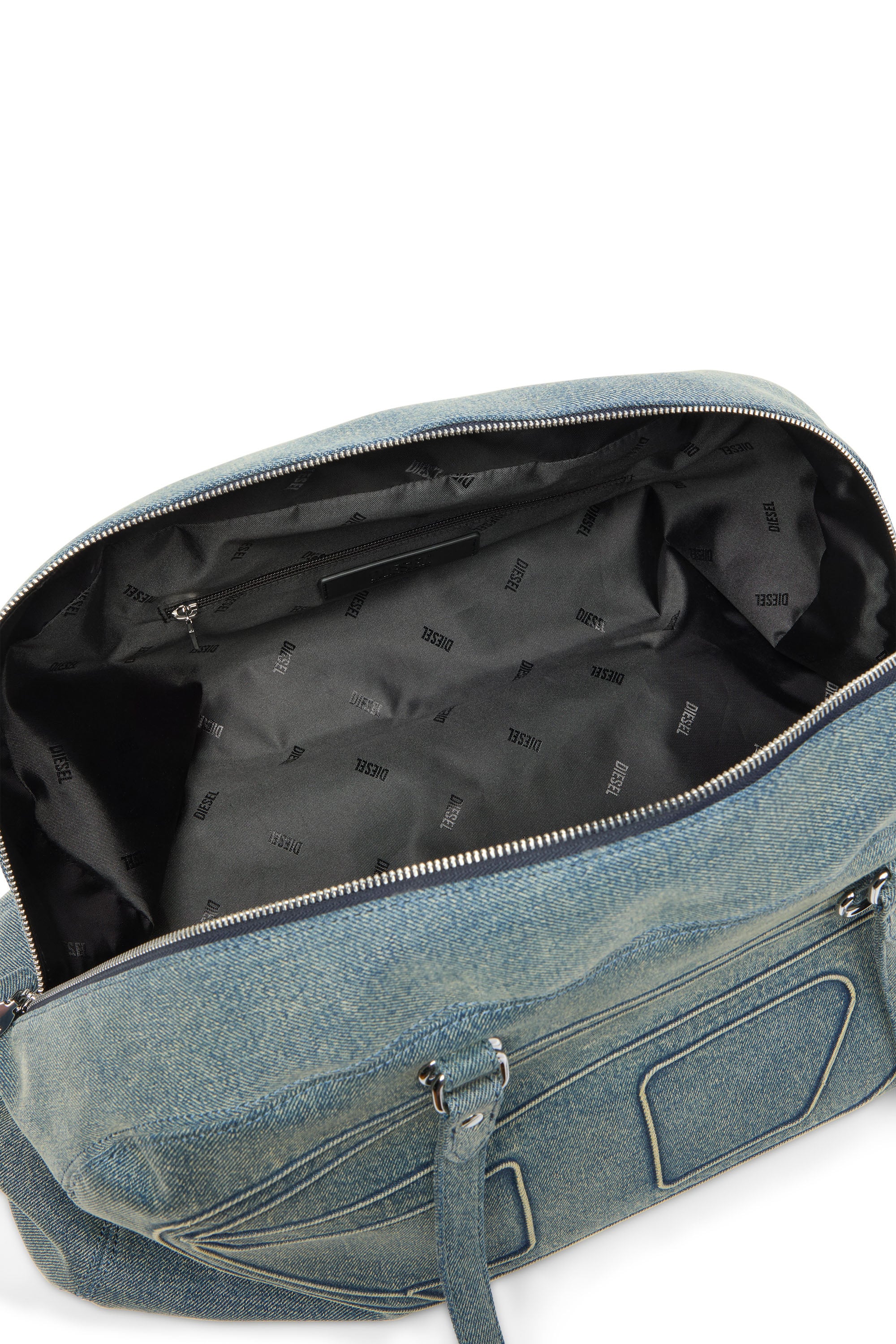 Diesel - 1DR DOME SOFT DUFFLE XL, Unisex 1DR Dome-Duffle-Tasche aus Denim mit Oval D Logo in Hellblau - 4
