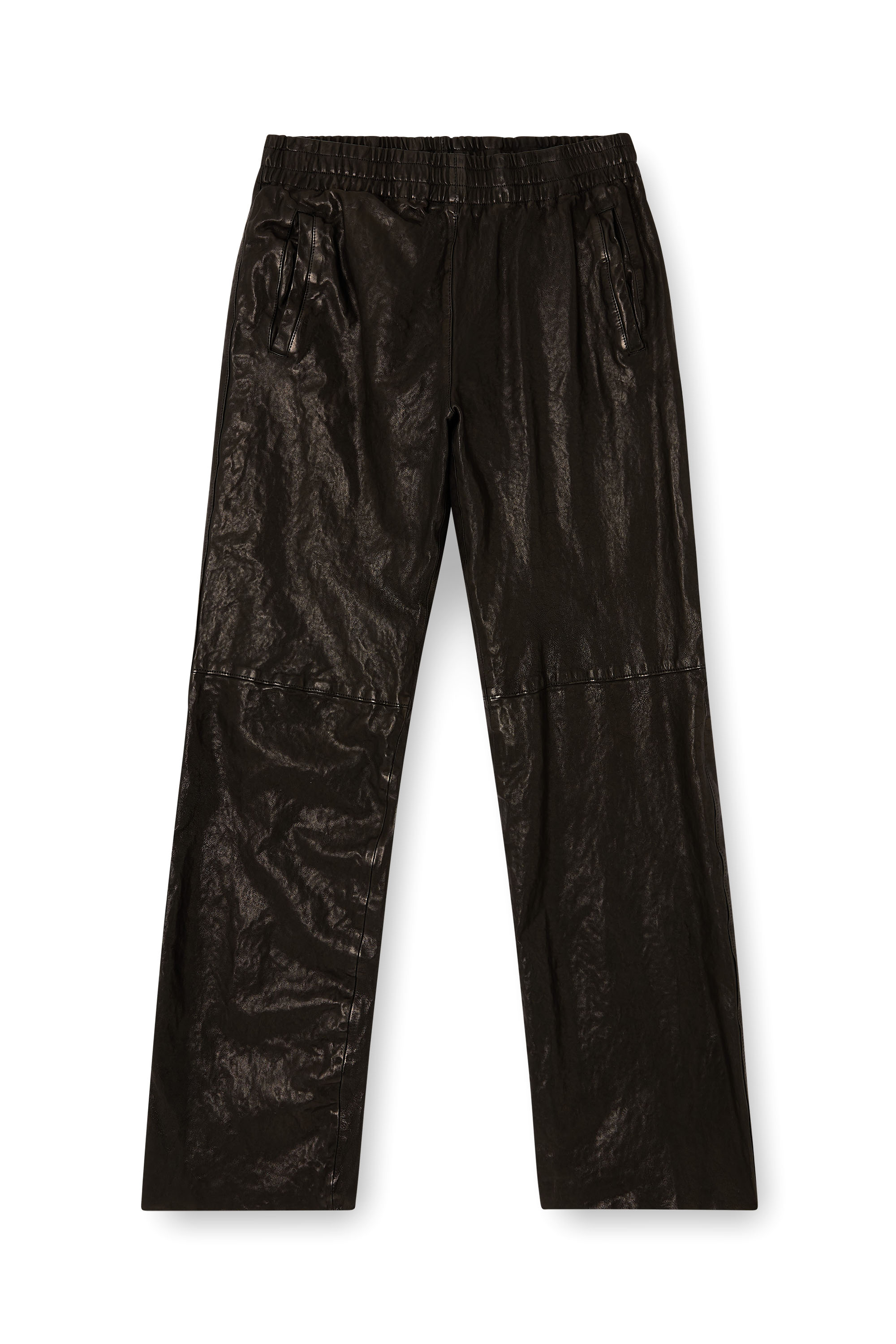Diesel - P-BRU, Herren Elastische Hose aus thermischem Leder in Schwarz - 3
