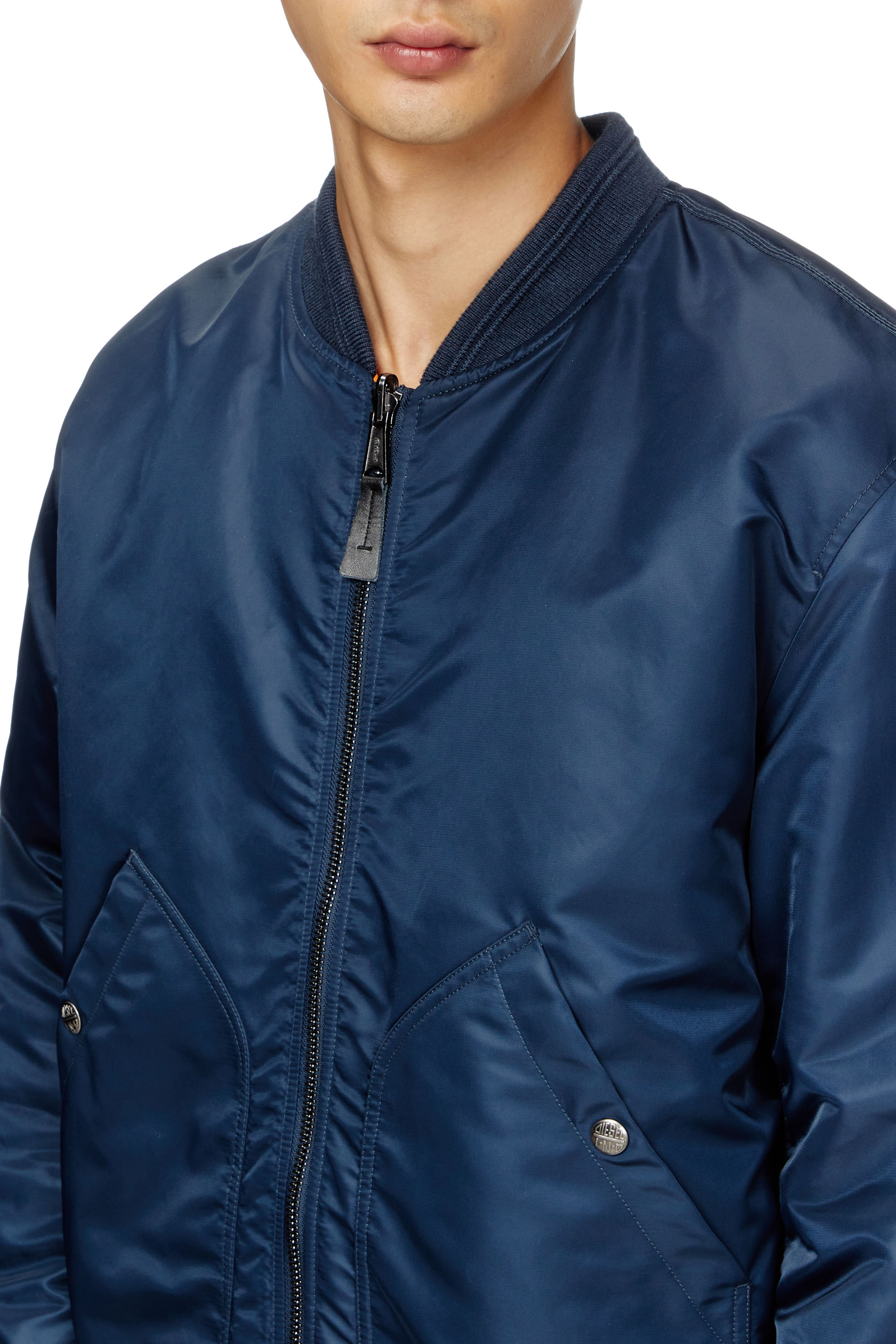 Diesel - J-HELD, Herren Bomberjacke aus gefüttertem Nylon mit Oval D in Blau - 5