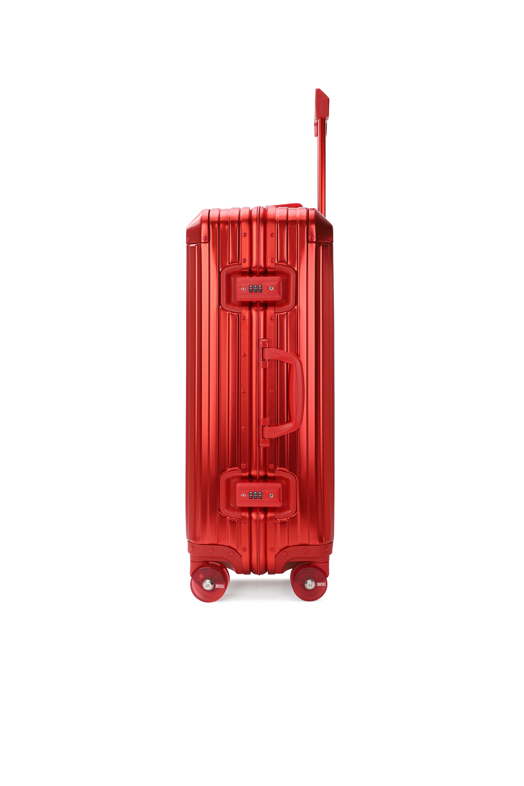 Diesel - DIESEL ALUMINUM TROLLEY- DSL002, Unisex Koffer aus Aluminium Gr&ouml;&szlig;e M in Rot - 4