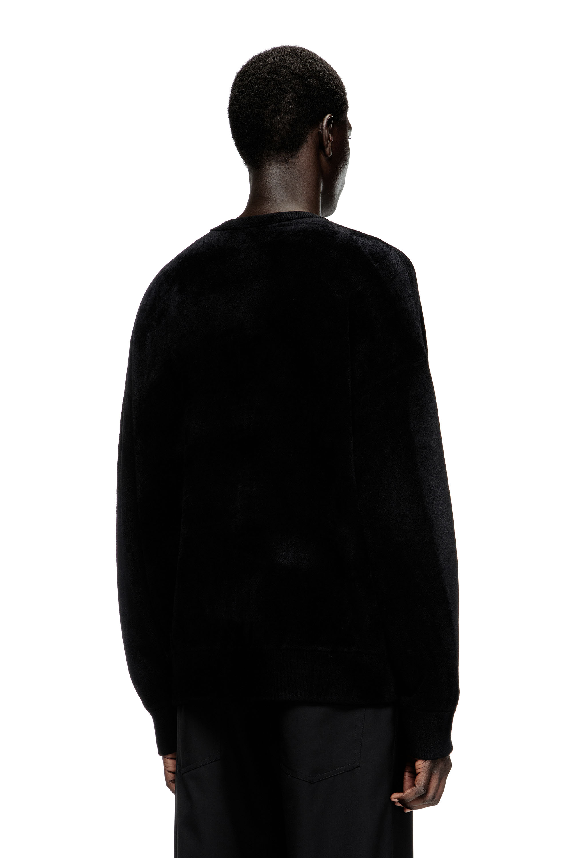 Diesel - K-TRESA, Herren Pullover aus Chenille-Jacquard mit Logo-Motiv in Schwarz - 4