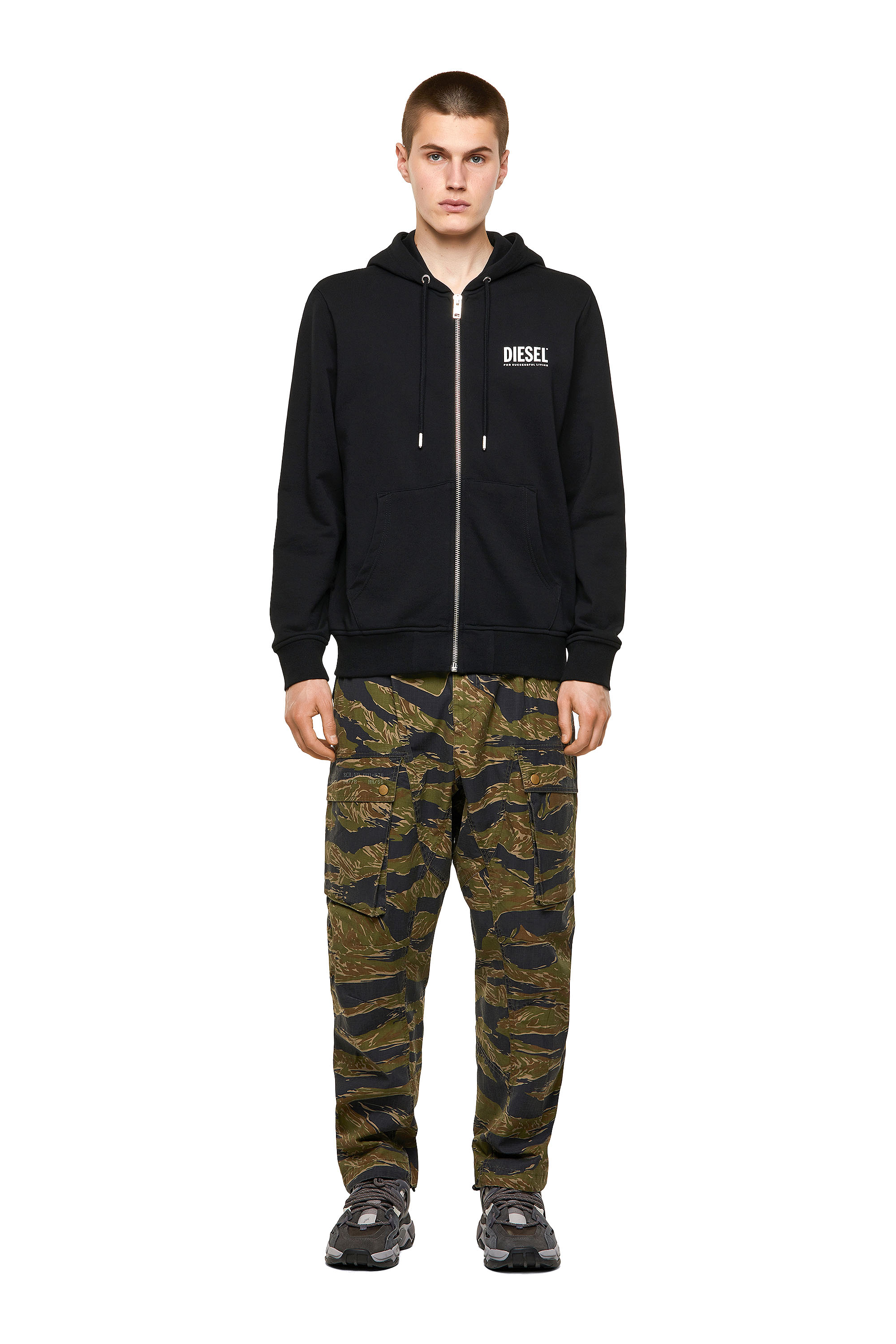 S-GIRK-HOOD-ZIP-ECOL, Schwarz Diesel - S-GIRK-HOOD-ZIP-ECOL, Schwarz - Image 1