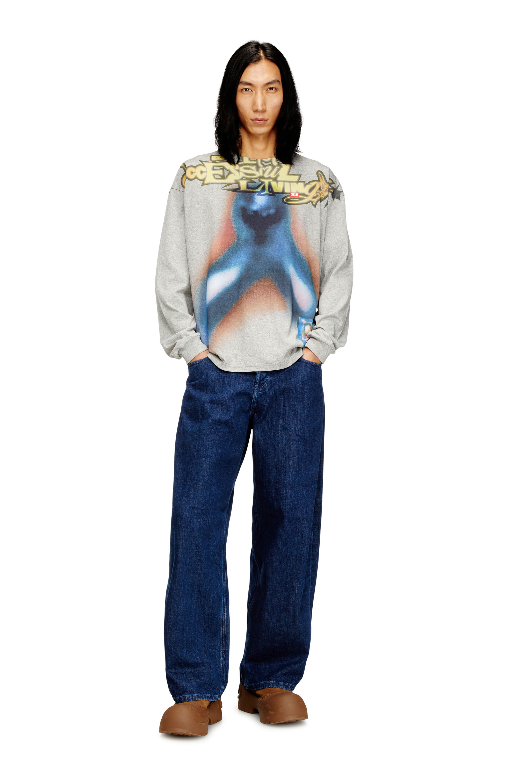 Diesel - T-BOXT-LS-V1, Man's Cotton T-shirt with digital print in Multicolor - 2