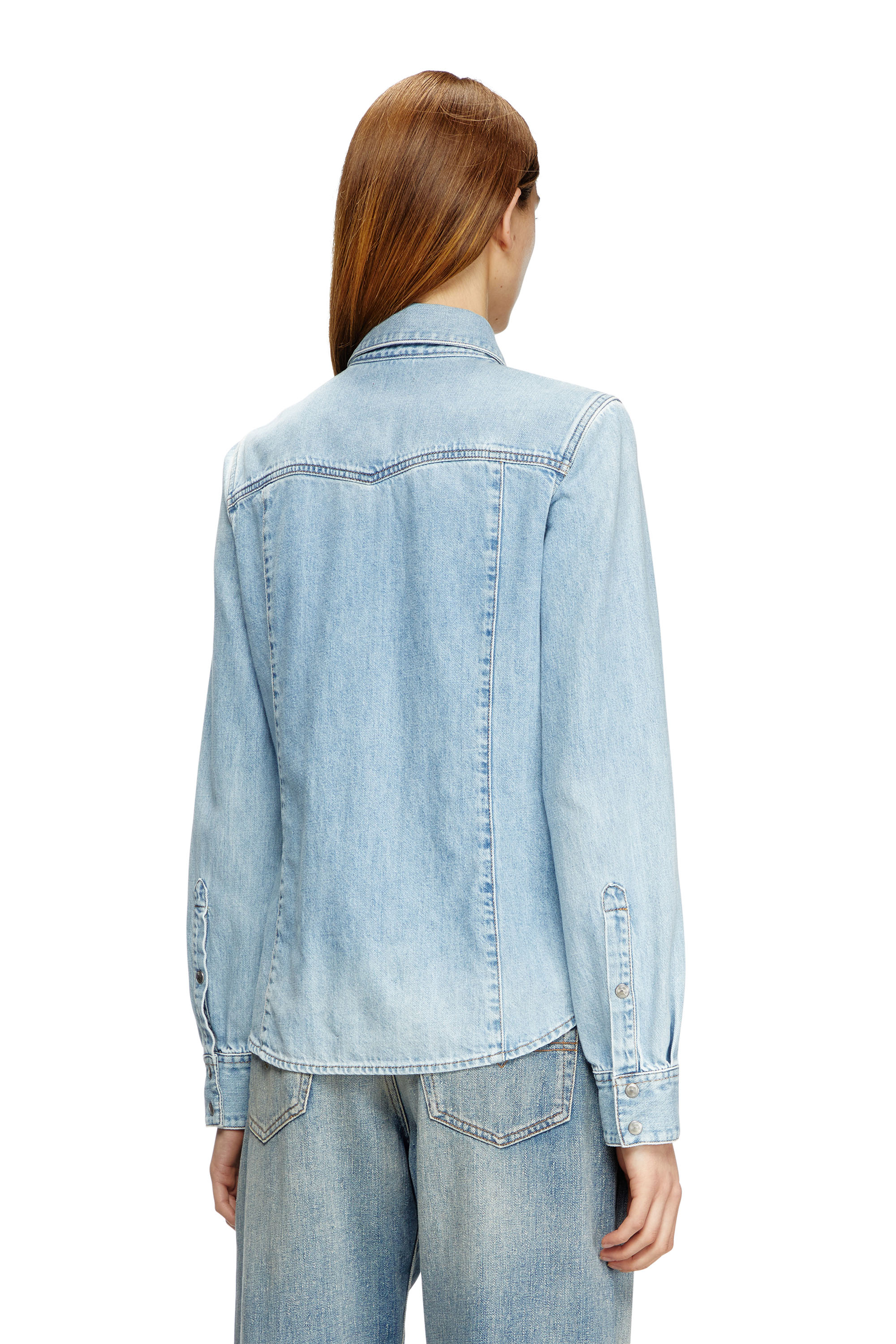 Diesel - DE-WAVES, Damen Western-Shirt aus Denim in Hellblau - 1