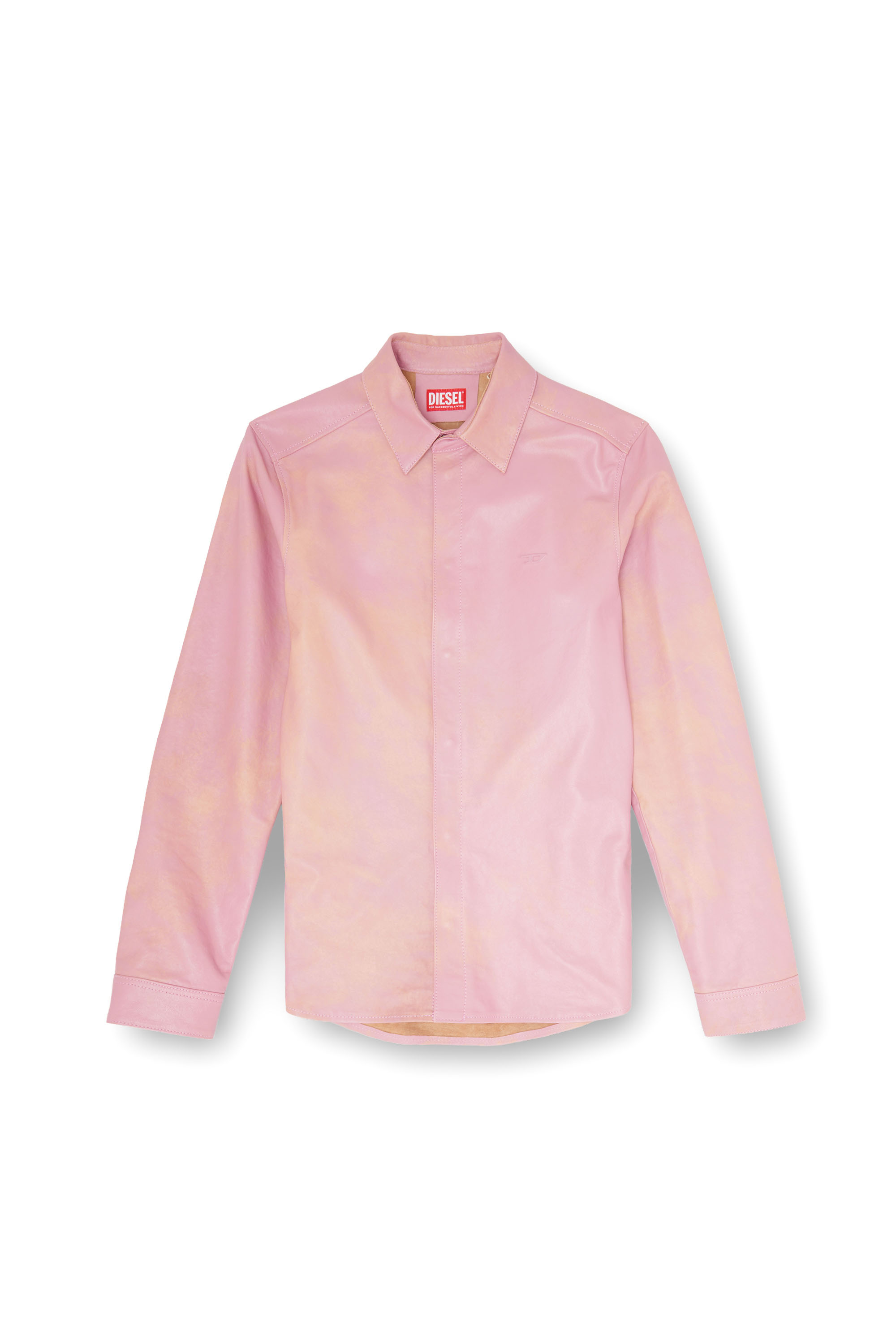 Diesel - S-CIRT, Herren Hemd aus behandeltem Leder in Rosa - 4