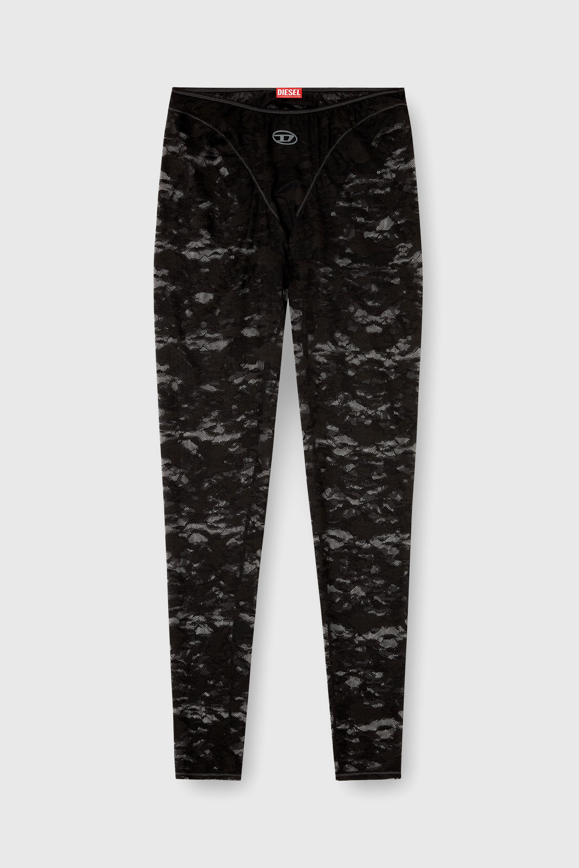 Diesel - CLAIRE-UTLT, Damen Leggings mit Camouflage-Spitze in Schwarz - 2