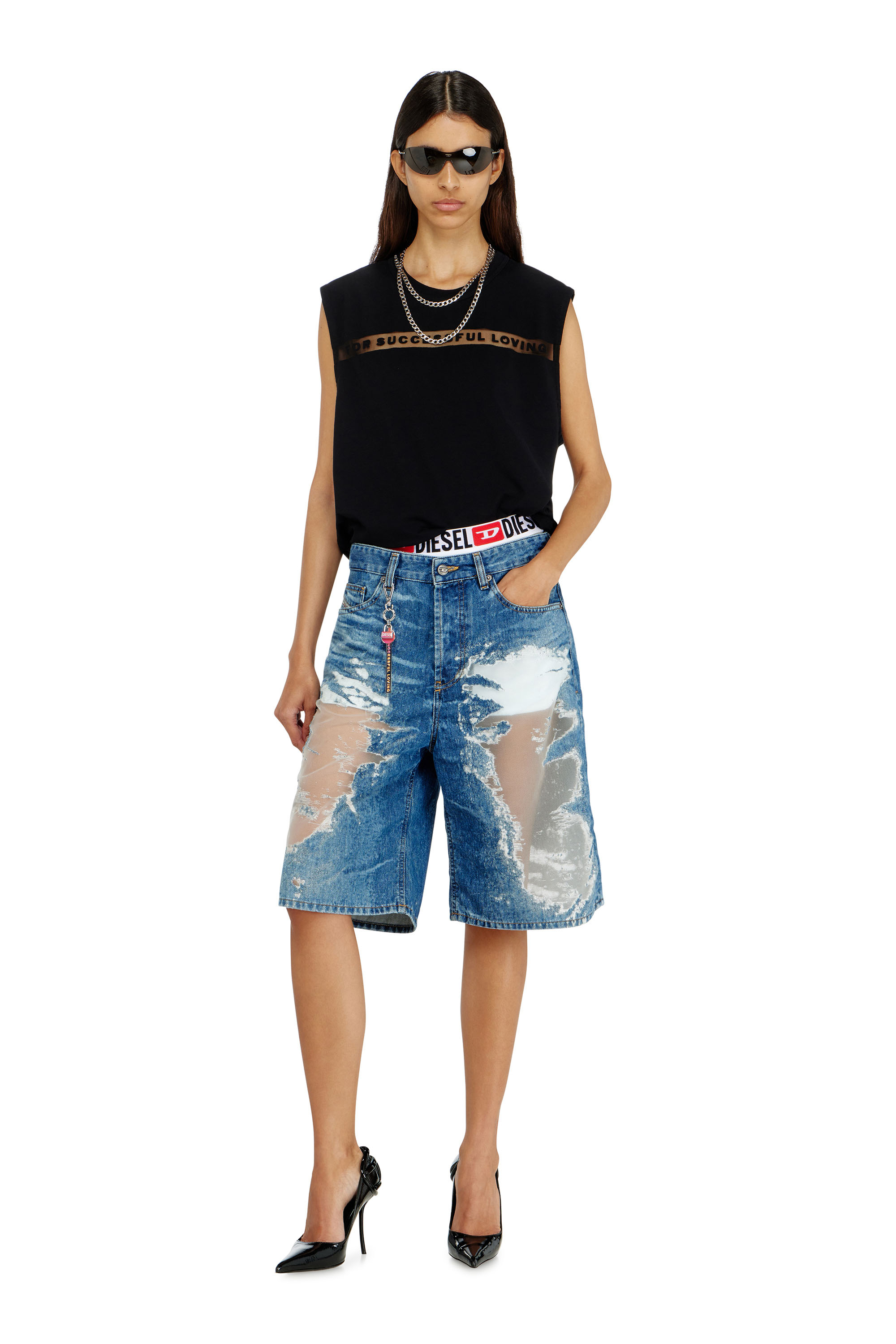 Diesel - PR-T-NORM-BISC-MATI-R, Unisex Tanktop mit For Successful Loving Logo in Schwarz - 4