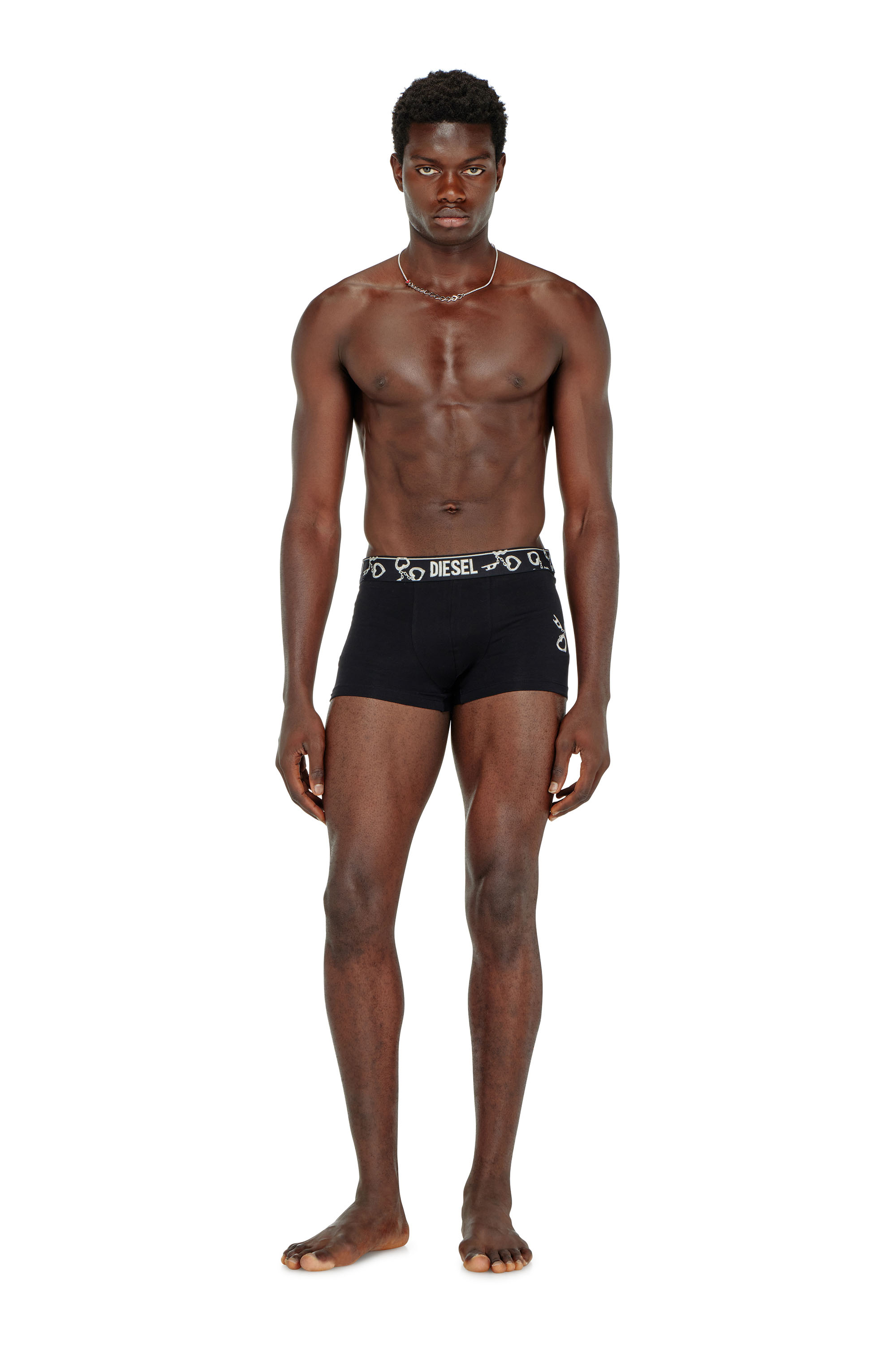 Diesel - DAMIEN-GFT-3PACK, Herren 3er-Pack Boxershorts mit Handschellen-Motiv in Schwarz - 1