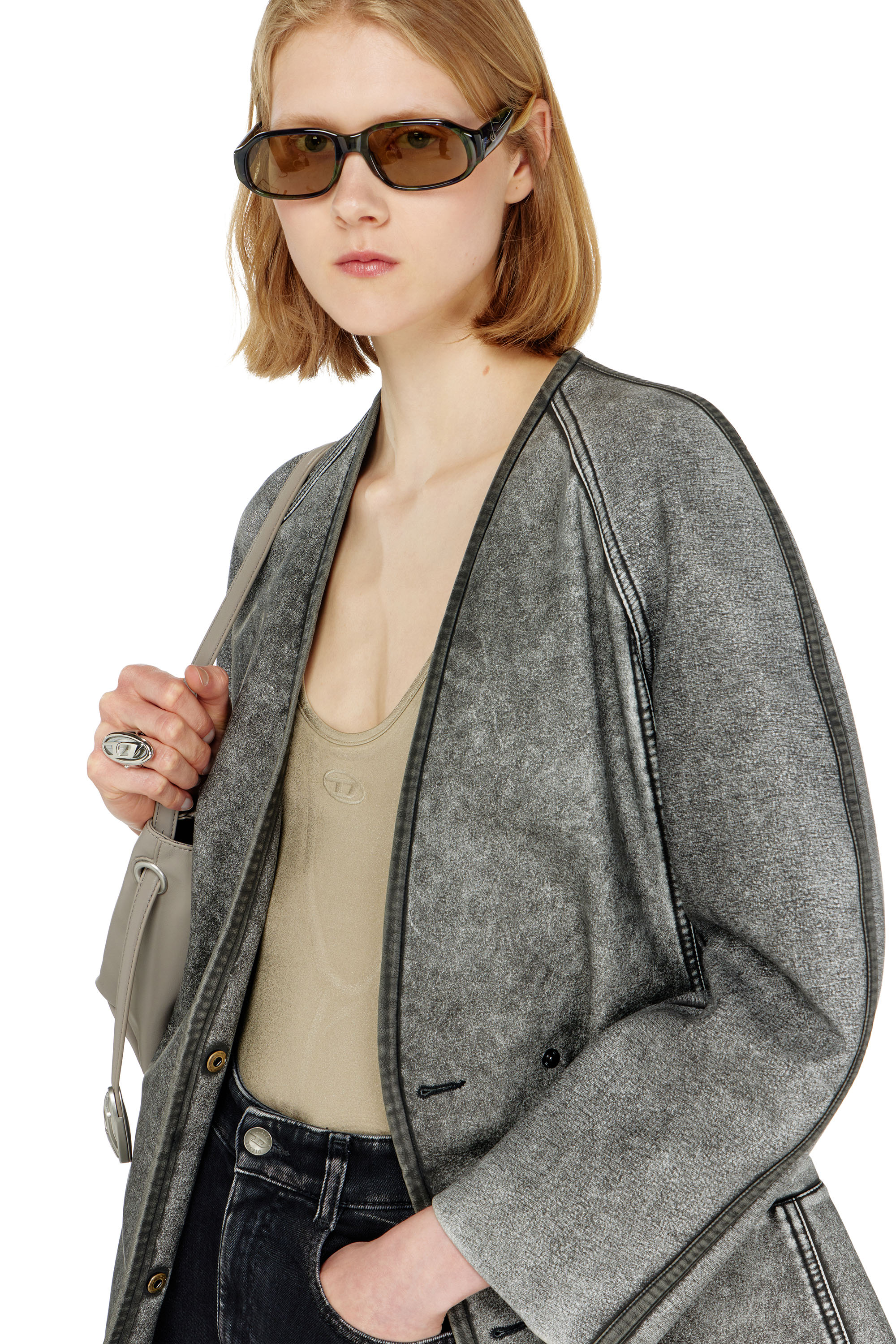 Diesel - G-ALAX, Damen Cardigan-Jacke mit Kokon&auml;rmeln in null - 5