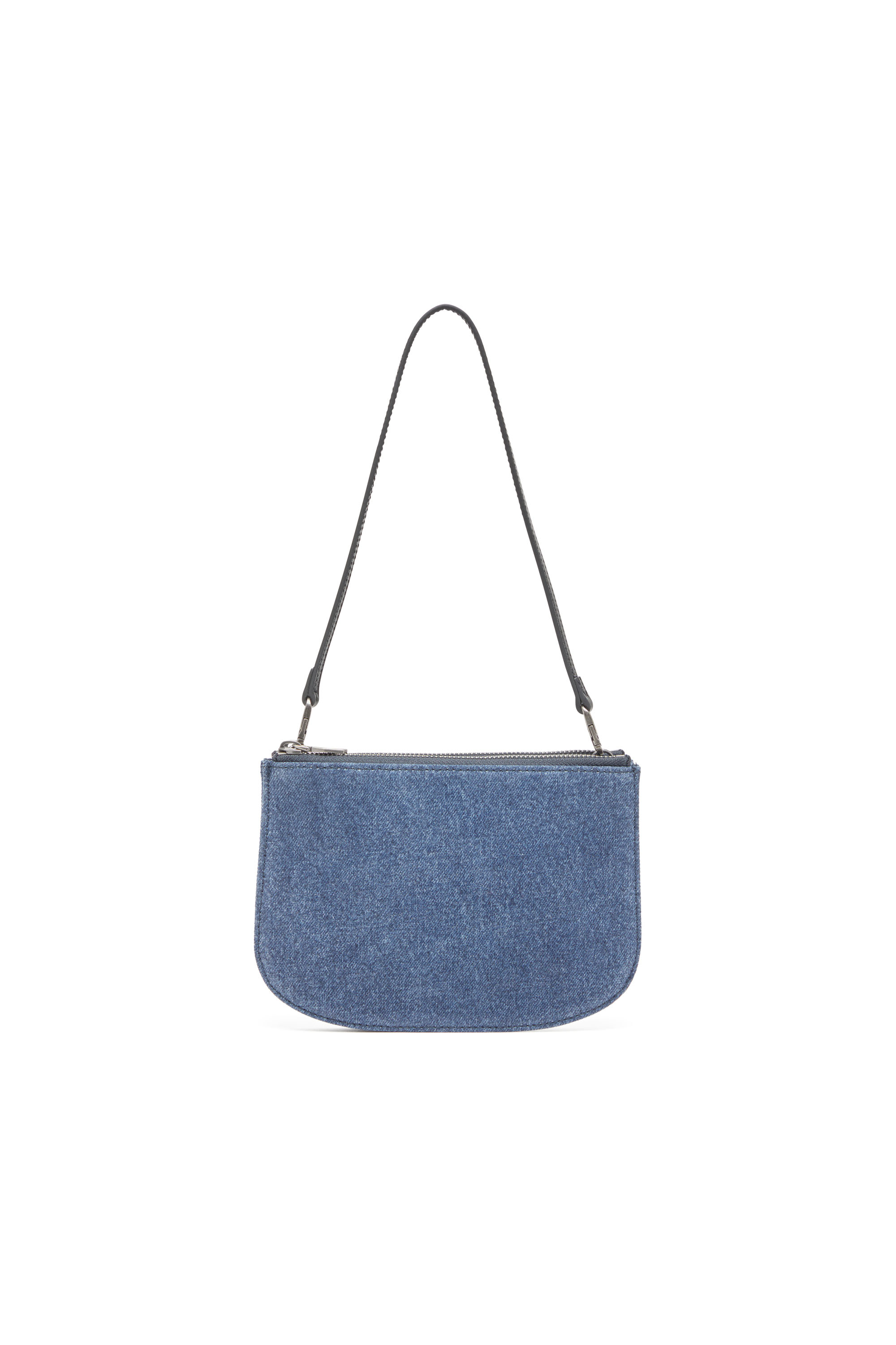Diesel - 1DR TWIN, Damen Schultertasche mit zwei Fächern aus solarisiertem Denim in Blau - 2