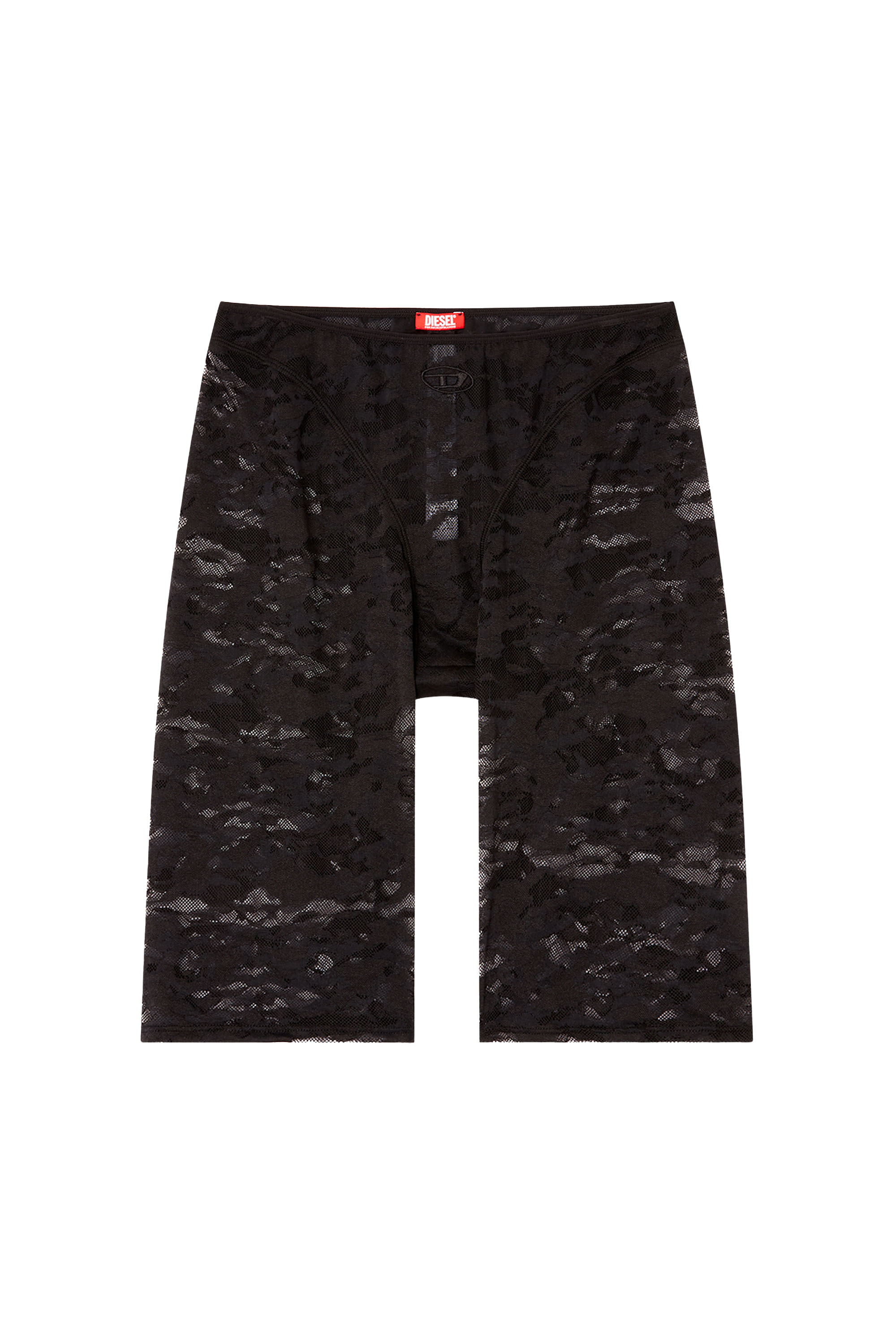 Diesel - KENDRA-UTLT, Damen Camouflage-Spitzen-Bikeshorts und Dessous-Detail in Schwarz - 4