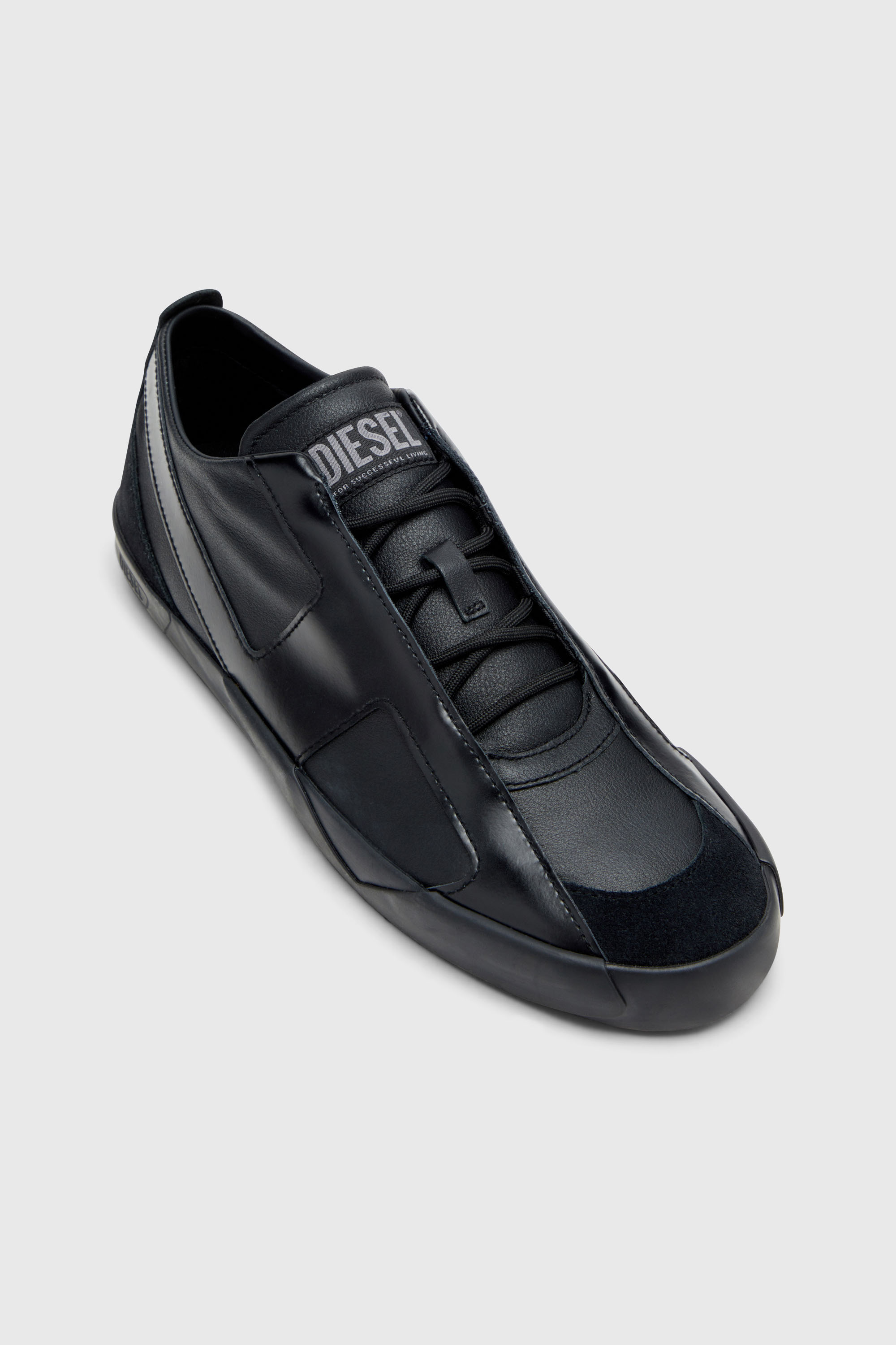 Diesel - S-SLANTE-D LOW, Herren S-Slante-D-Sneaker aus Wildleder und Leder mit D-Logo in Schwarz - 6