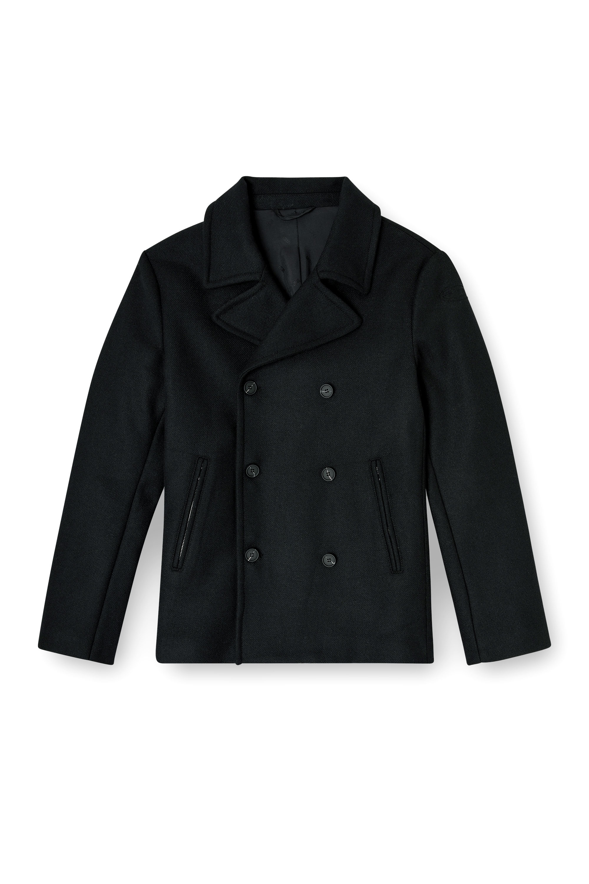 Diesel - W-HALEY-WRD, Herren Cabanjacke aus gefilztem Wollgemisch in Schwarz - 2