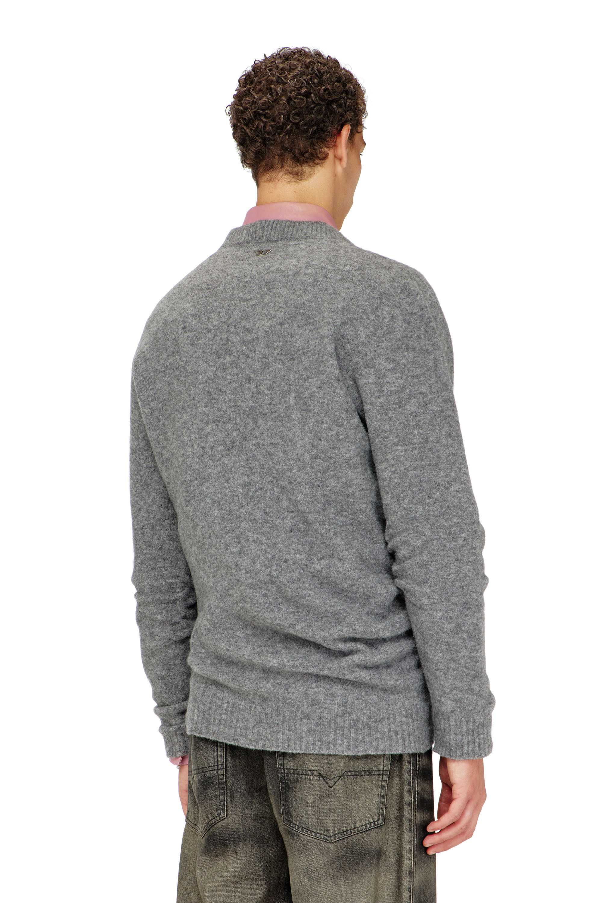 Diesel - K-ANDIE, Herren Pullover mit V-Ausschnitt aus gekochtem, geknittertem Strick in null - 3