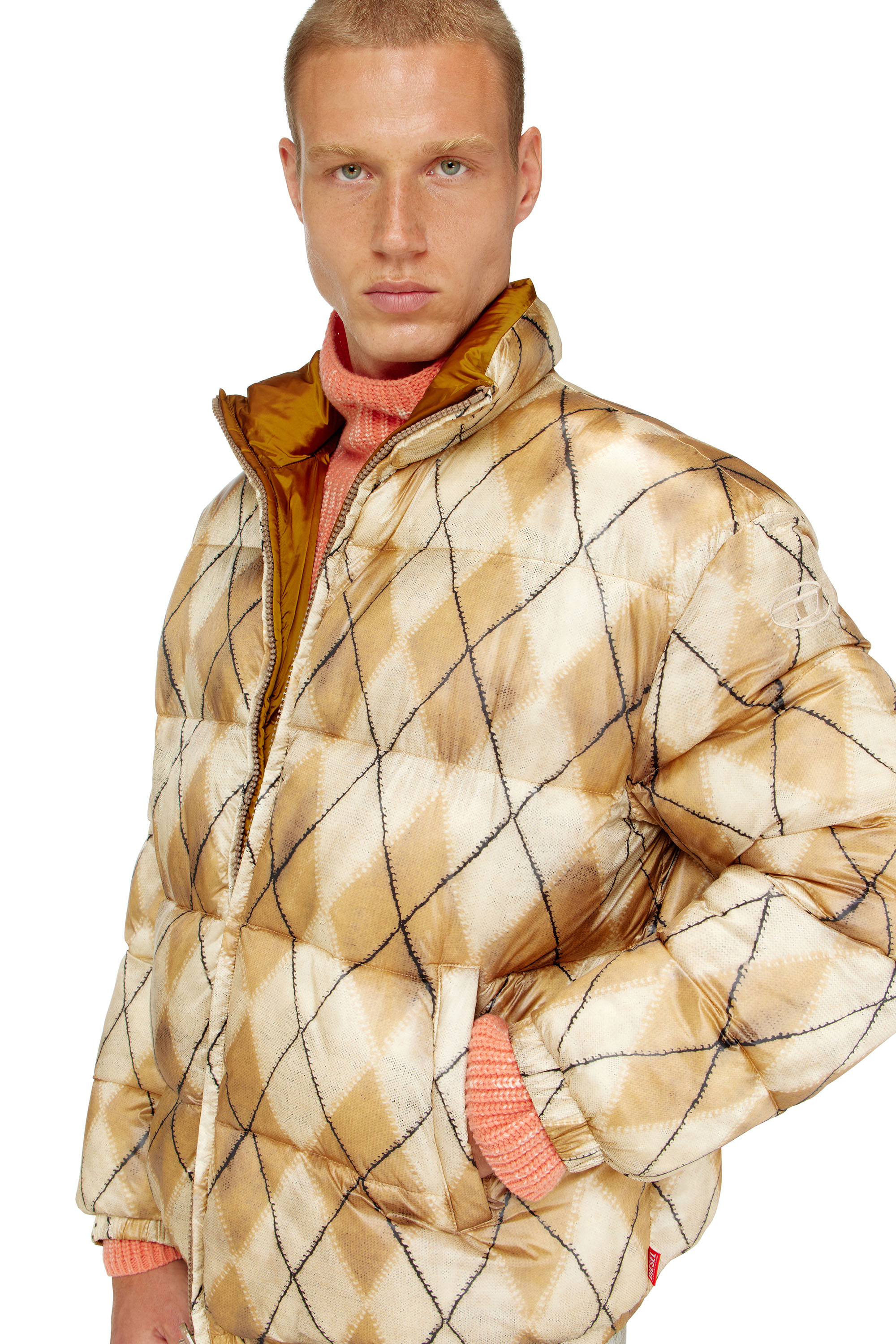 Diesel - W-BOURB-DLCK, Herren Wendbare Steppjacke mit argyle-print in null - 5
