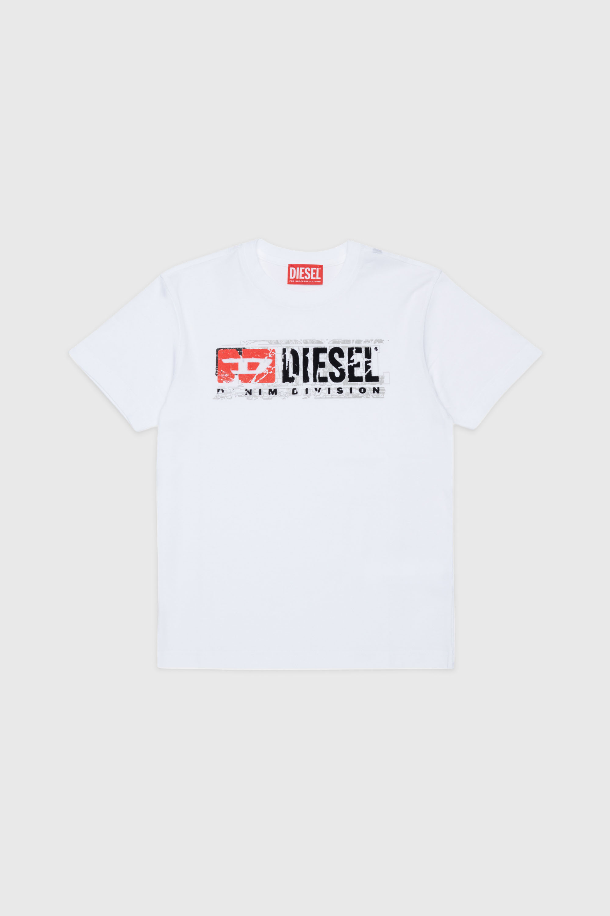 Diesel - TLOMIX, Herren T-shirt mit distressed Logo-Print in Wei&szlig; - 1