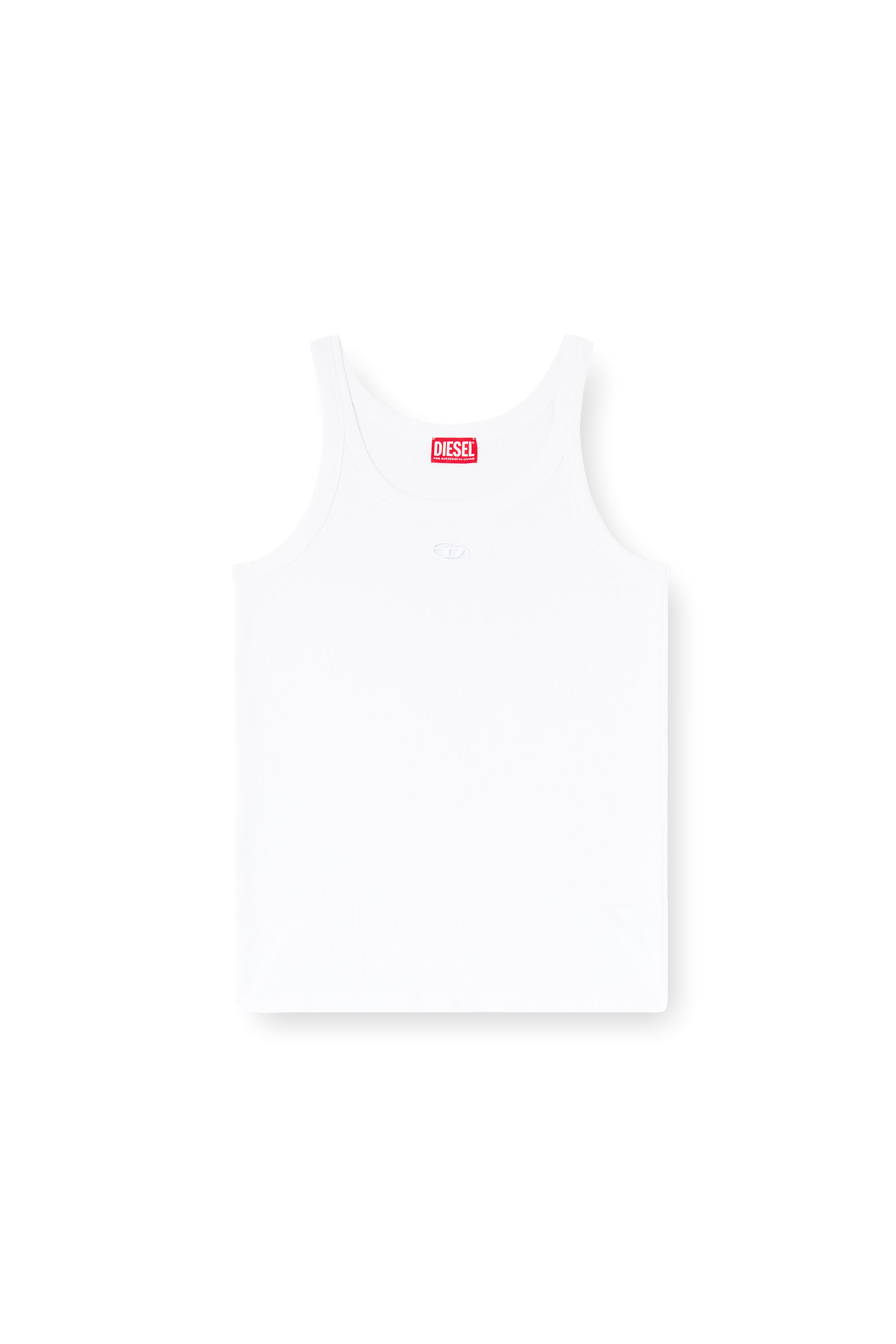 Diesel - T-WIFE-DCO, Man's Slim cotton tank with Oval D logo in White - 2