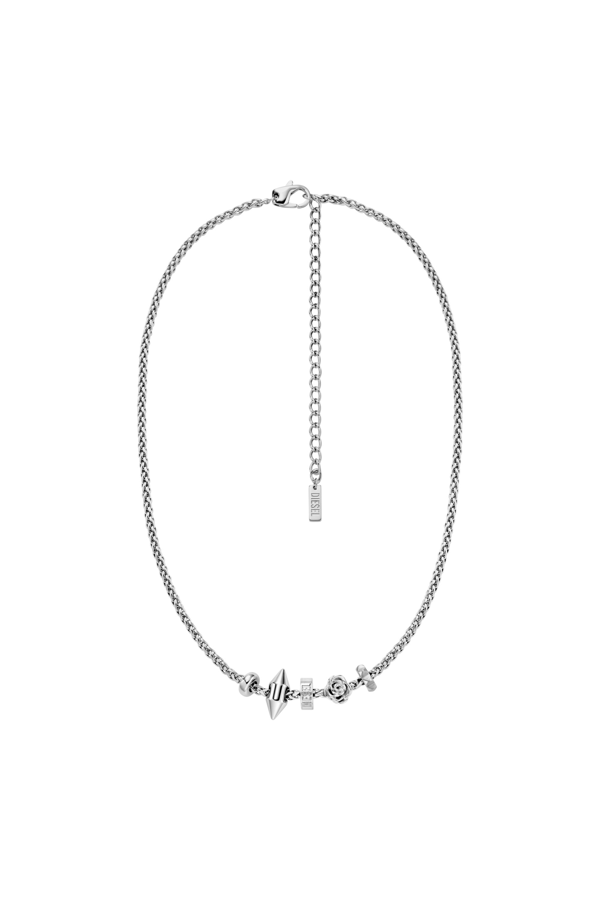 Diesel - DX1623040 JEWELLERY, Unisex Halskette mit Anhänger aus Edelstahl in Silber - 1