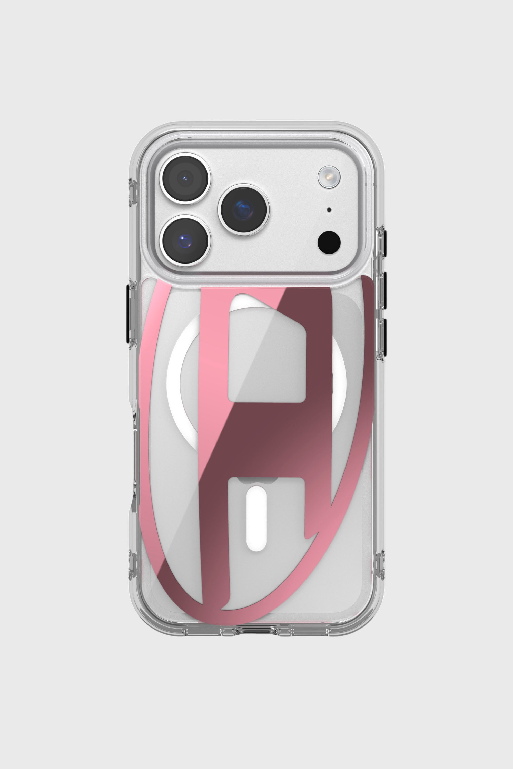 Diesel - 60421 AOP CASE, Unisex Oval D Metallgeh&auml;use mit Magsafe f&uuml;r iPhone 17 Pro in Rosa - 2