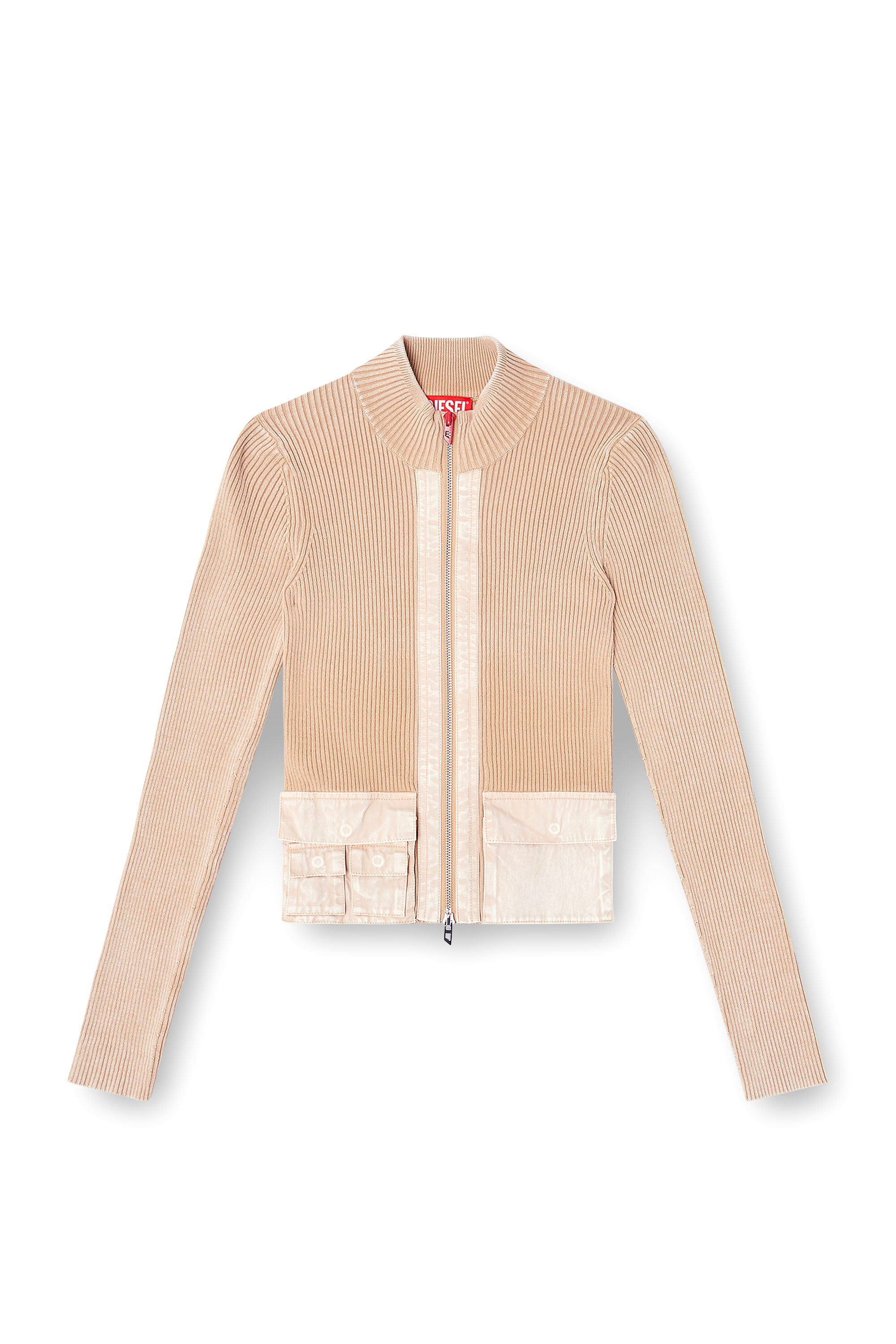 Diesel - M-MELISSA, Damen Cardigan mit Rei&szlig;verschluss und Cargotaschen aus Denim in null - 3