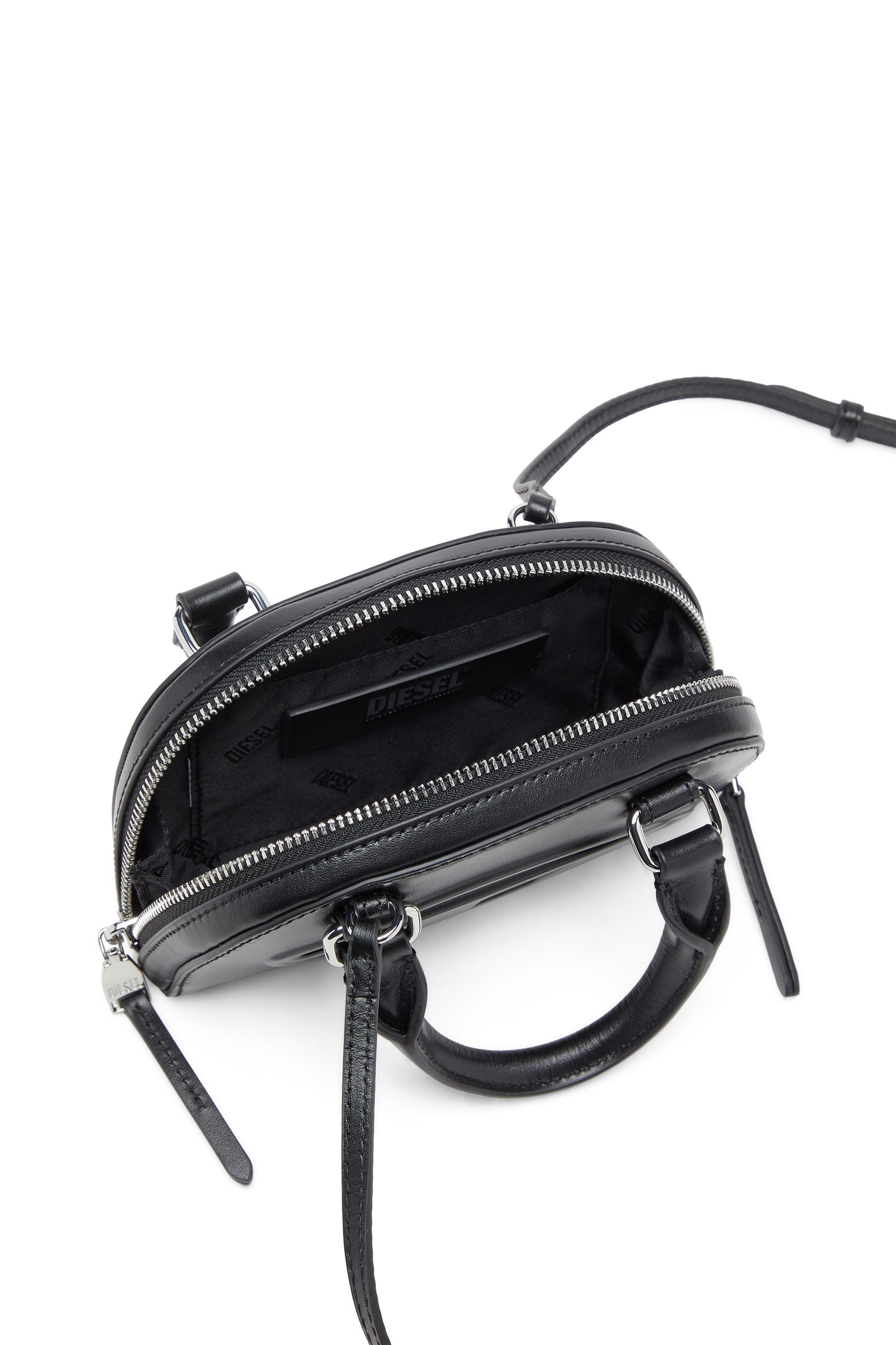 Diesel - 1DR DOME CROSSBODY XS, Damen 1DR Dome-Mini-Umhängetasche aus Nappaleder in Schwarz - 3