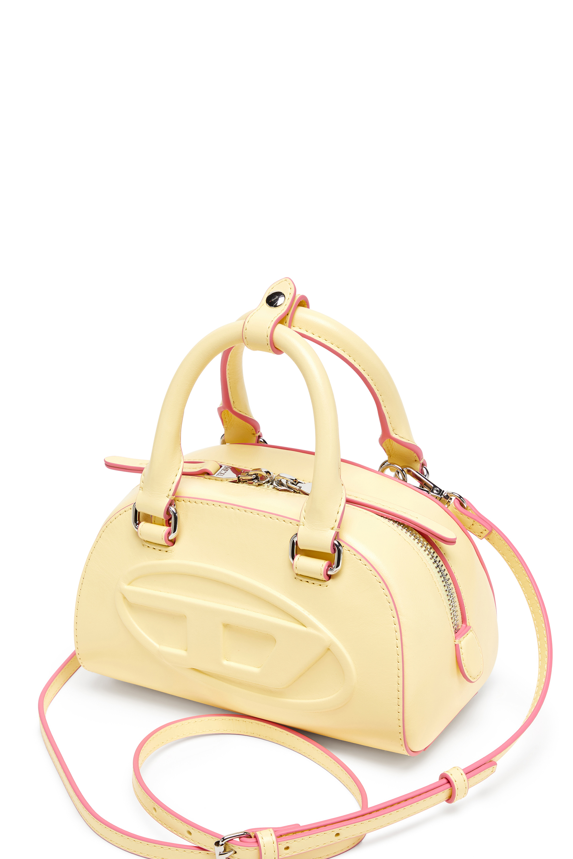 Diesel - 1DR DOME CROSSBODY, Damen 1DR Dome-Mini-Bowling-Tasche aus Leder in Gelb - 5