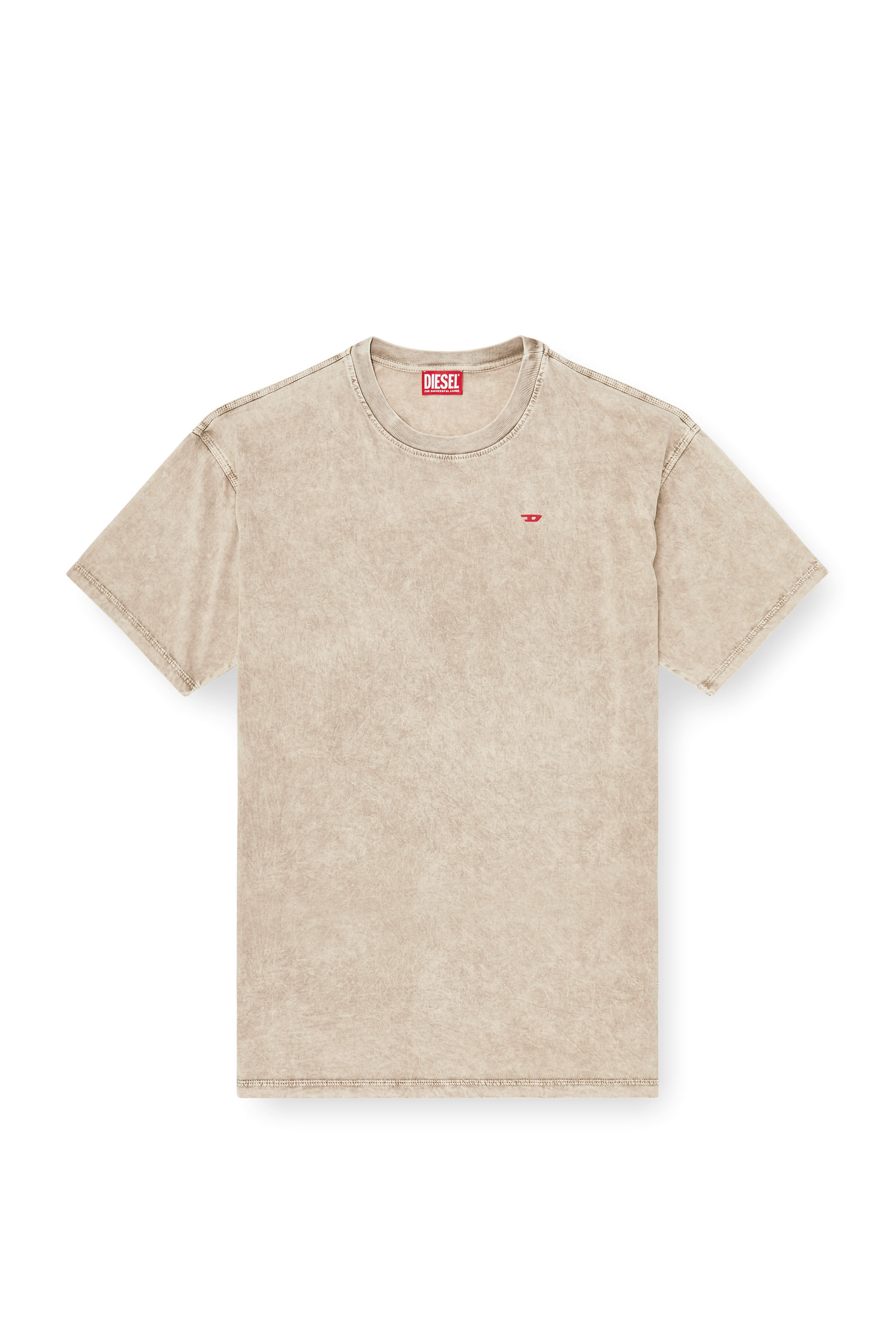 Diesel - T-BOXT-AA14, Herren Baumwoll-T-Shirt mit behandelten Effekt in Beige - 2