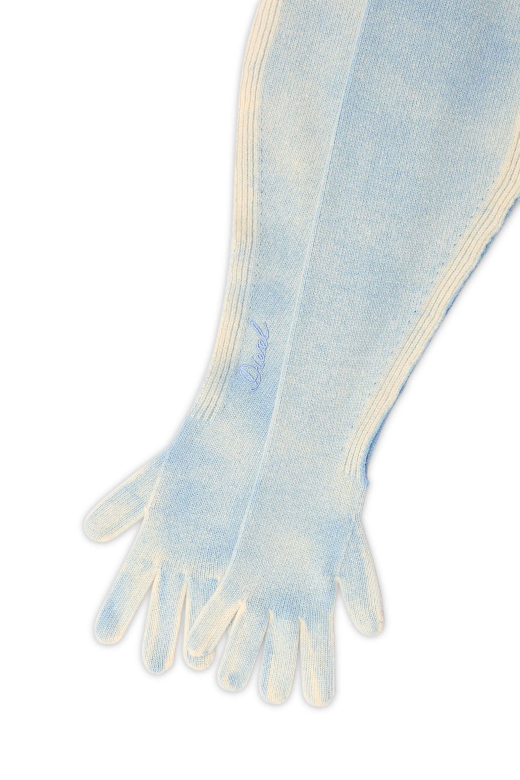 Diesel - K-EVIN, Unisex Hybrider Handschuh-Schal aus zweifarbiger Wolle in Blau - 2