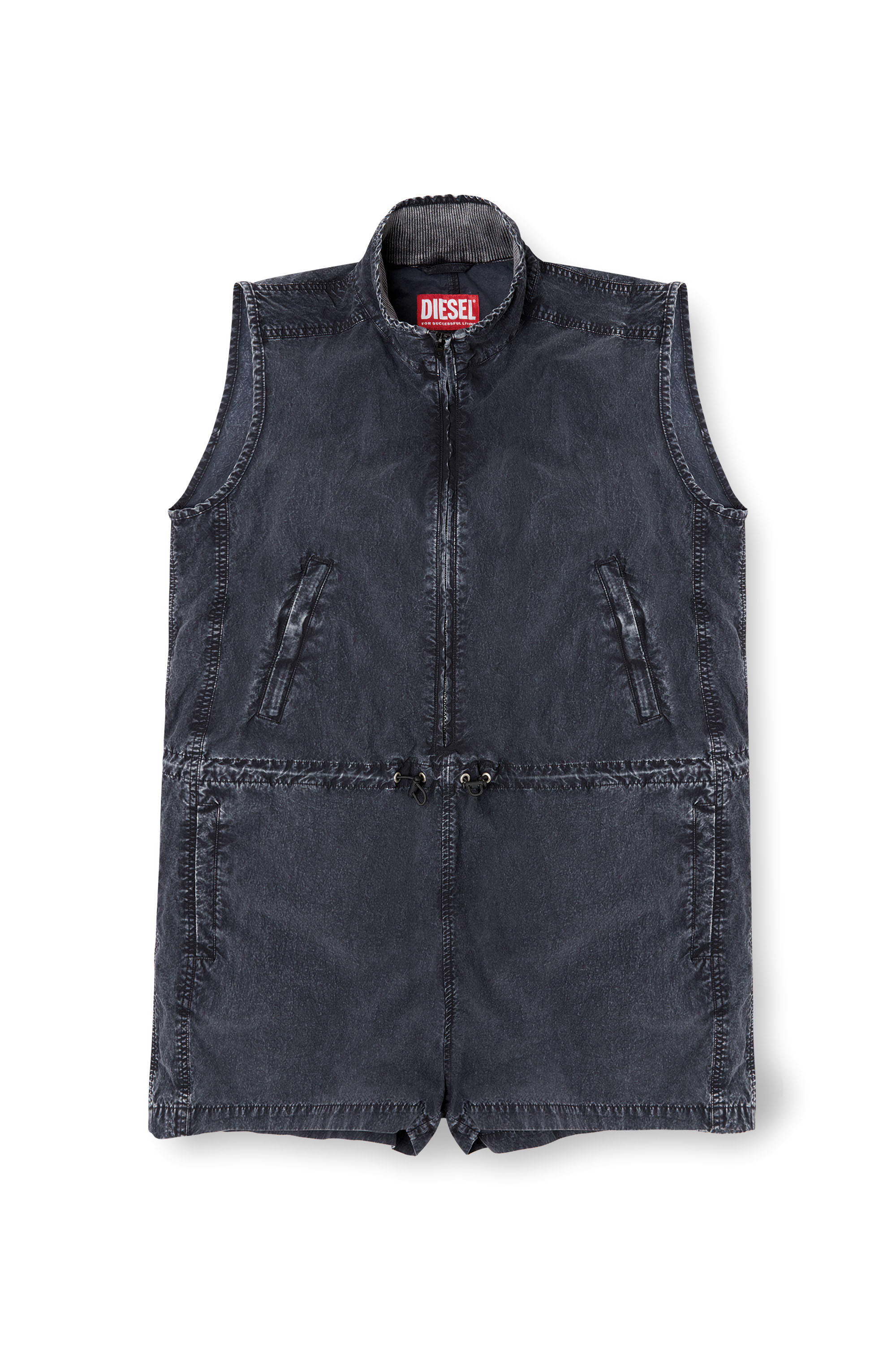 Diesel - J-ANNET, Damen Playsuit aus behandeltem Nylon in Dunkelblau - 5