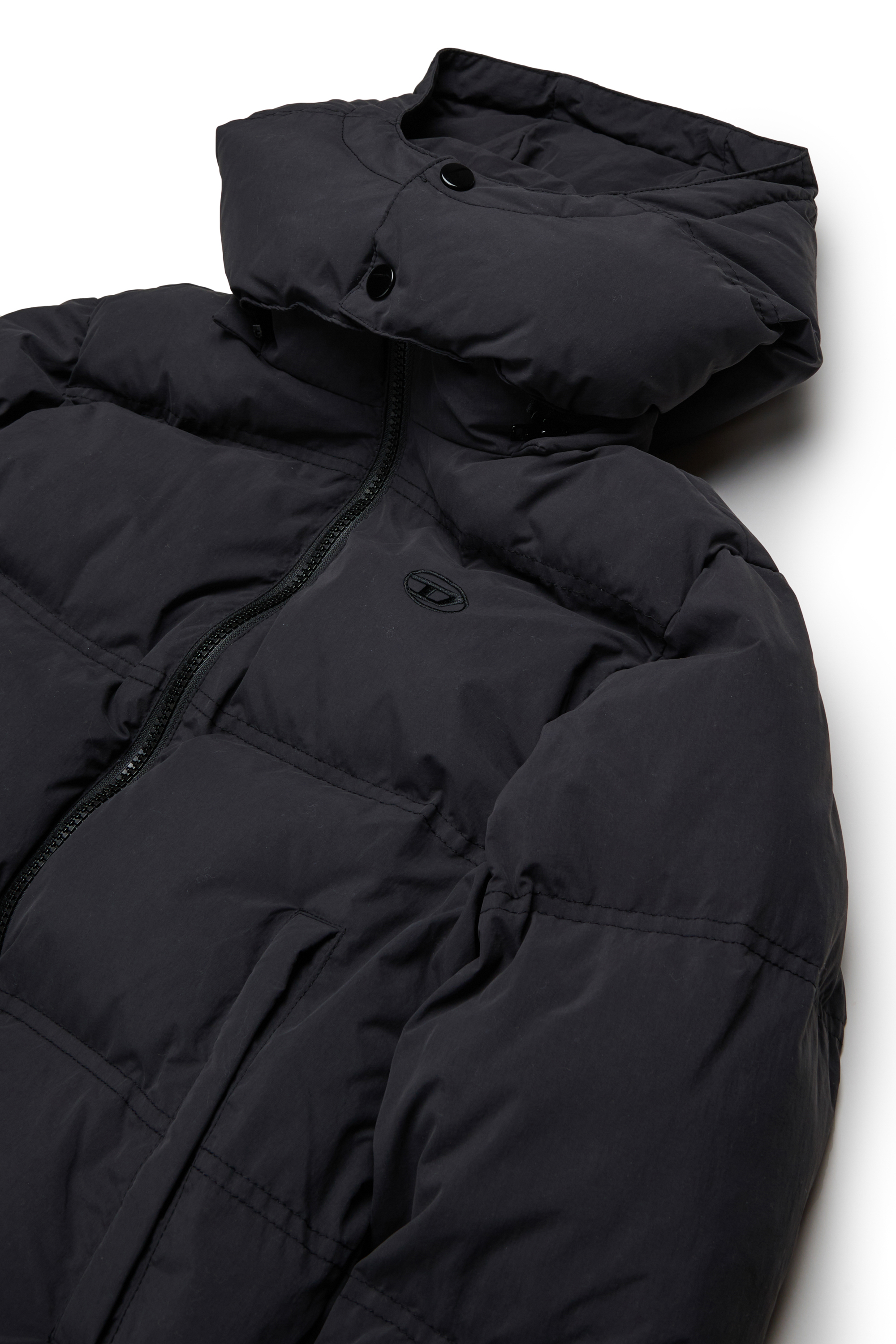 Diesel - JWRAVEEL, Unisex Nylonjacke mit Kapuze in Schwarz - 3