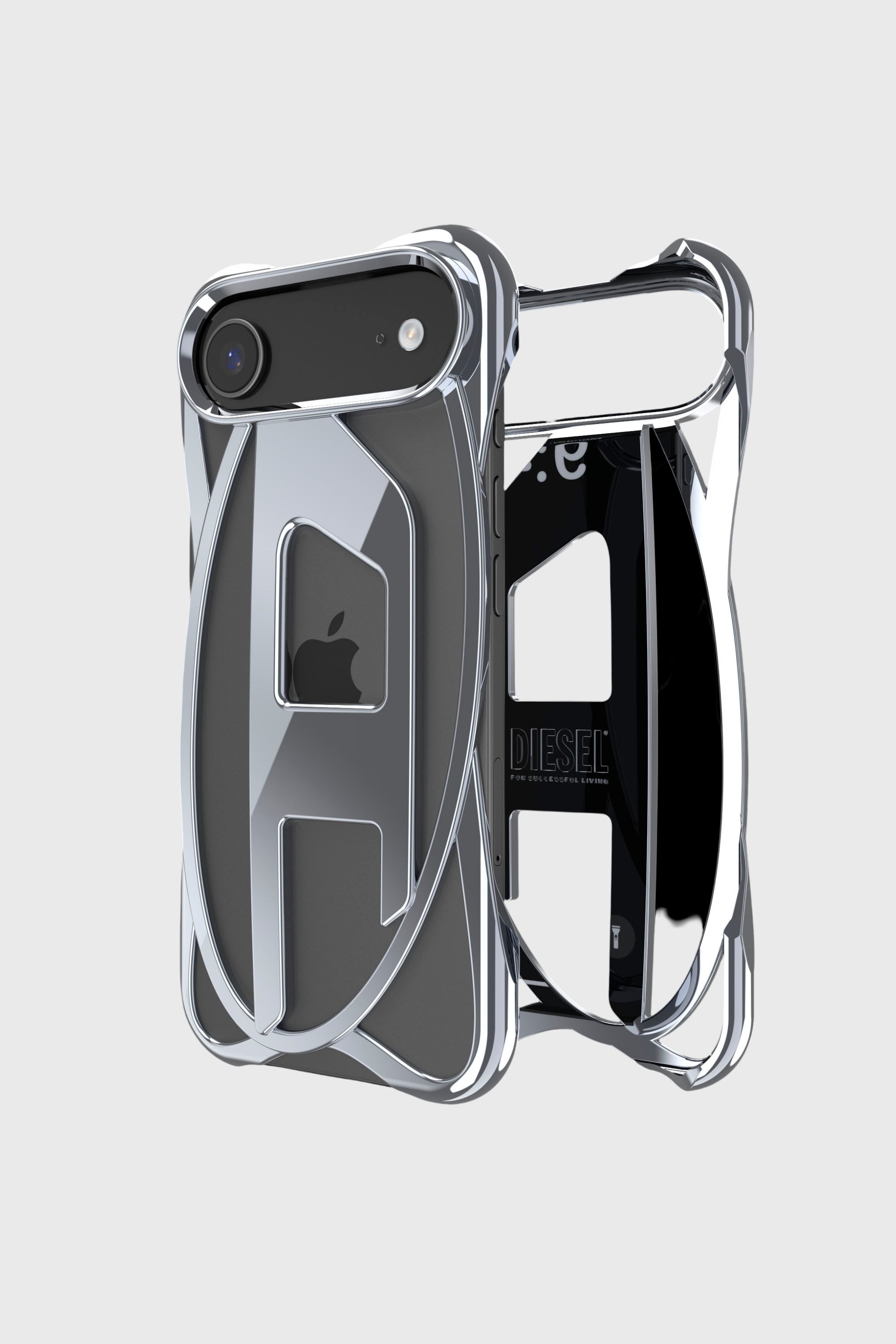 Diesel - 60444 D FRAME CASE, Unisex Caged D Gl&auml;nzende H&uuml;lle f&uuml;r iPhone 17 Air in Dunkelgrau - 1