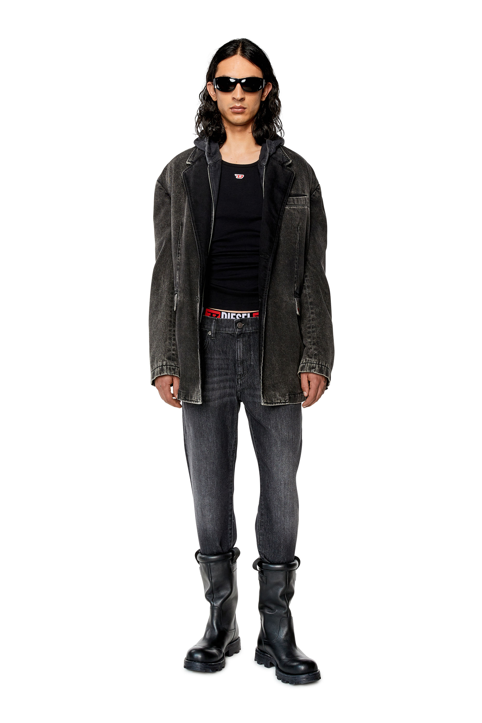 Diesel - Slim Jeans 2019 D-Strukt 09F75, Schwarz/Dunkelgrau - Image 4
