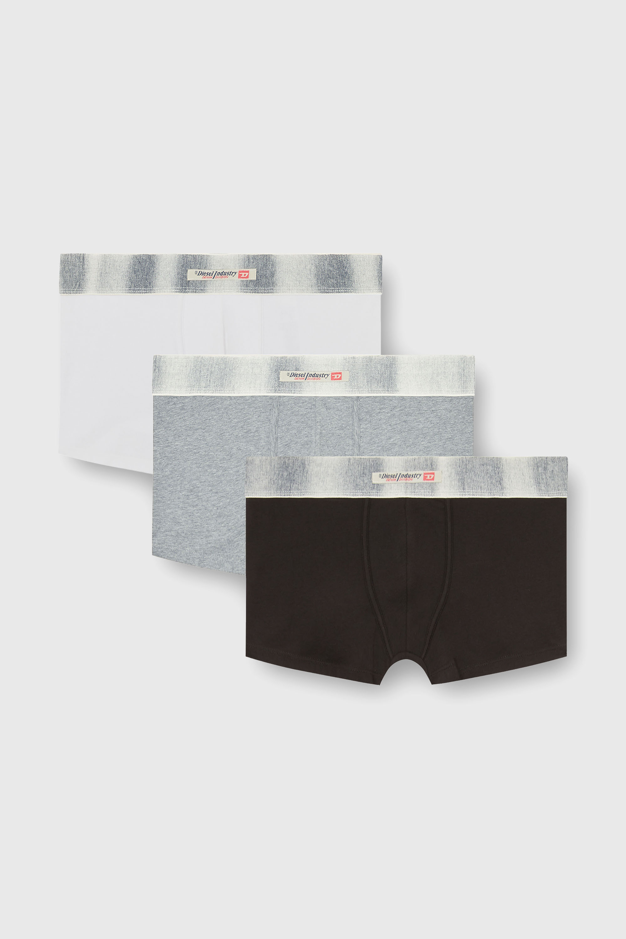 Diesel - DAMIEN-DNM-3PACK, Herren Boxershorts aus Stretch-Baumwolle mit Satinbund im Dreierpack in Bunt/Grau - 1