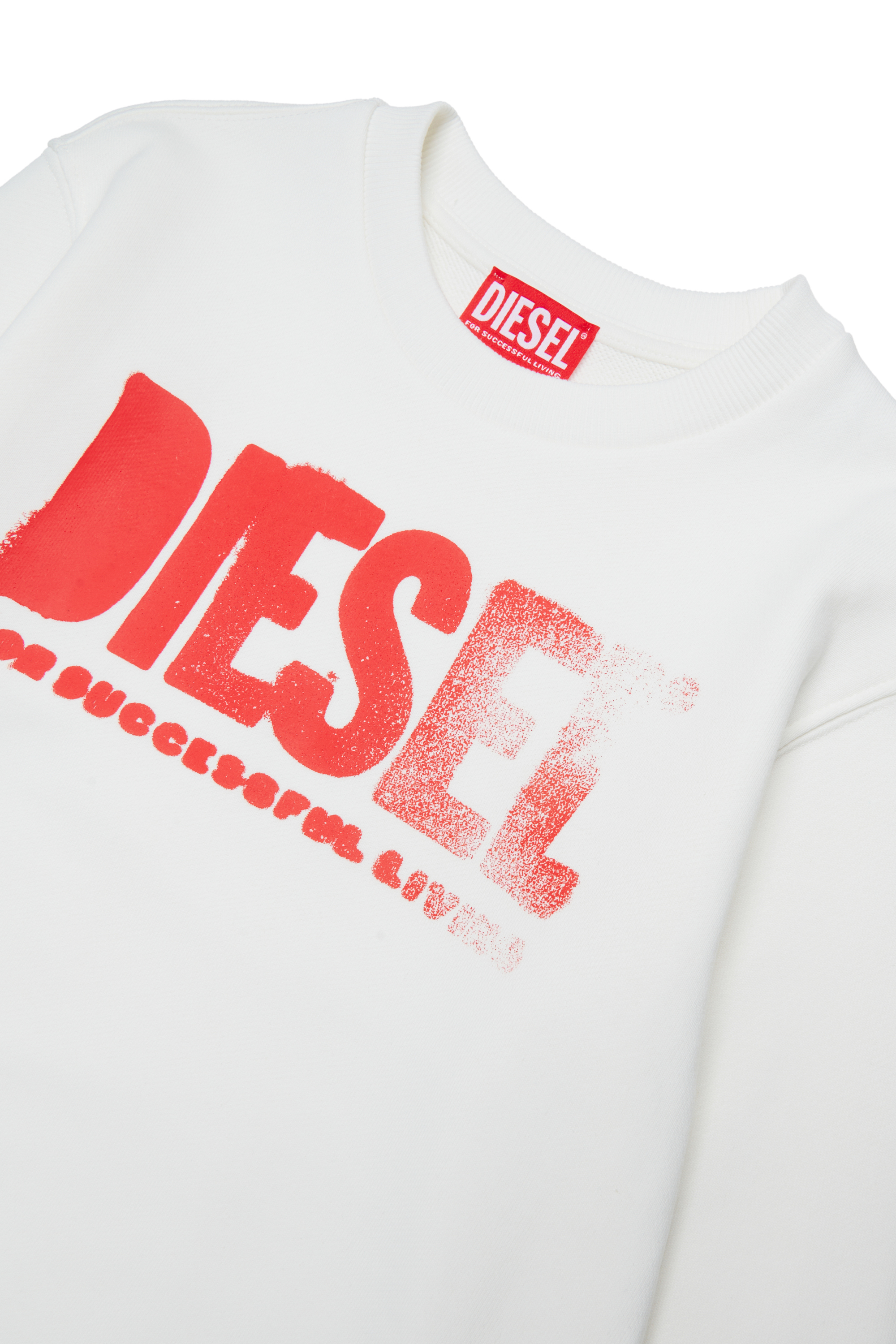 Diesel - SIDER OVER, Herren Sweatshirt mit Rundhalsausschnitt und gro&szlig;em Diesel-Logoprint in Wei&szlig; - 3