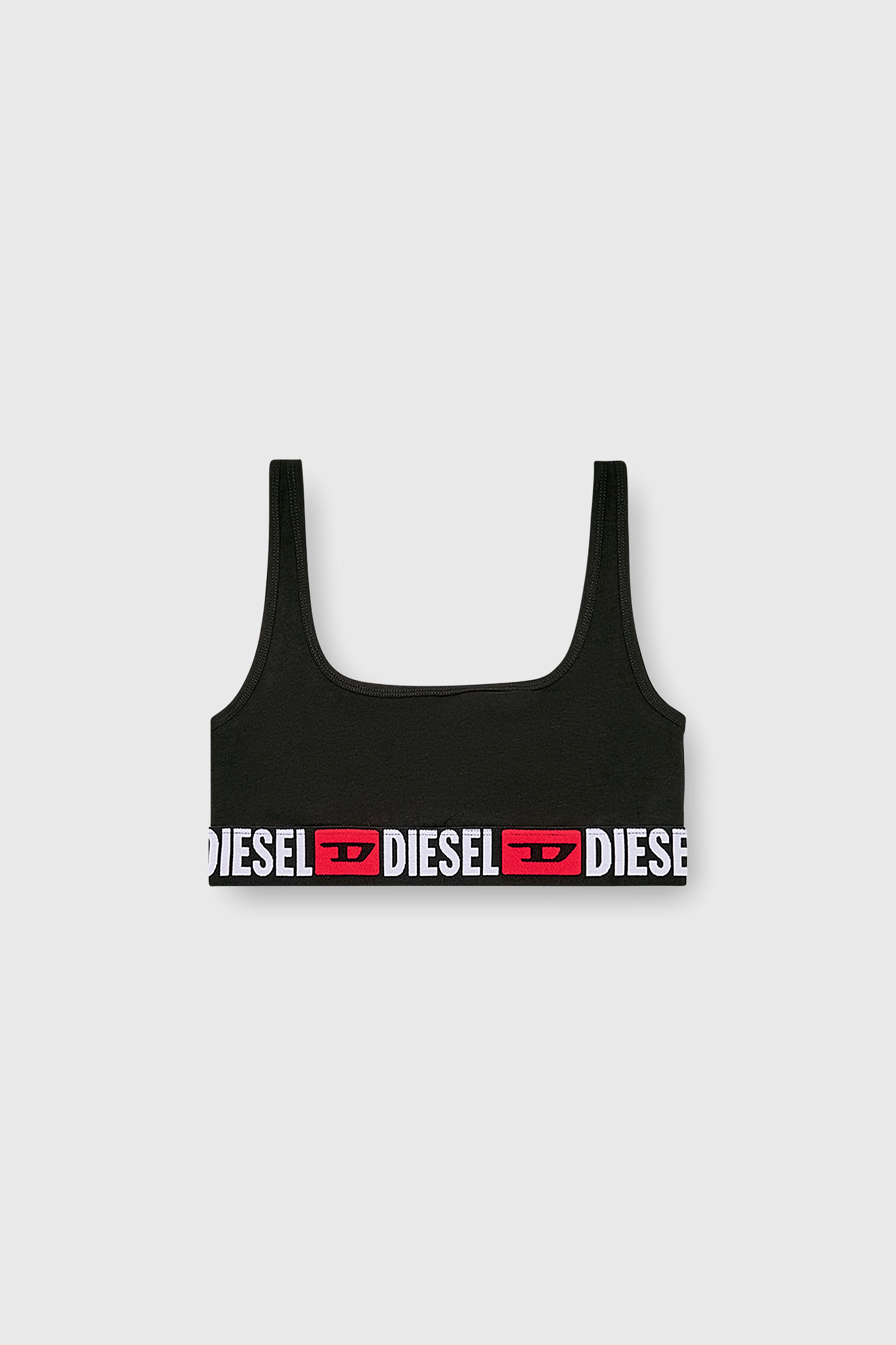 Diesel - UFSB-ORIBA, Damen Bralette mit Logoband in Schwarz - 2