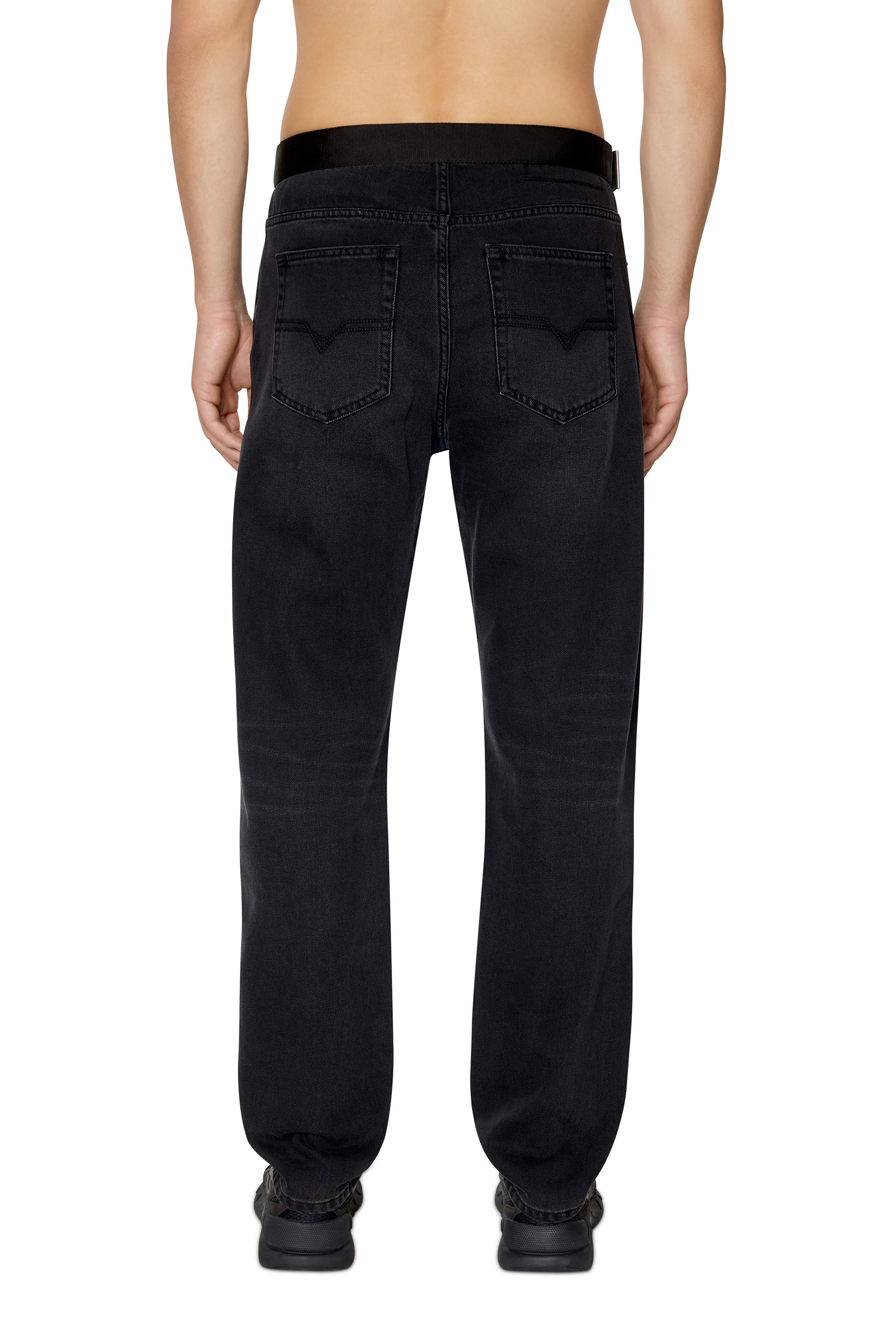 Diesel - 2020 D-Viker 0ELAF Straight Jeans, Schwarz/Dunkelgrau - Image 2