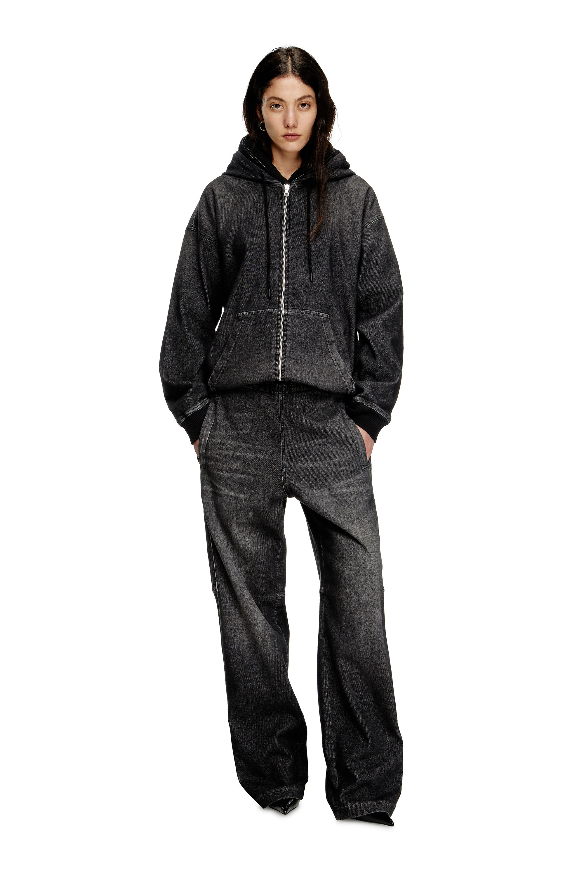 Relaxed D-Martyans Track Denim 09L77, Schwarz/Dunkelgrau Diesel - Unisex Relaxed D-Martyans Track Denim 09L77, Schwarz/Dunkelgrau - 7