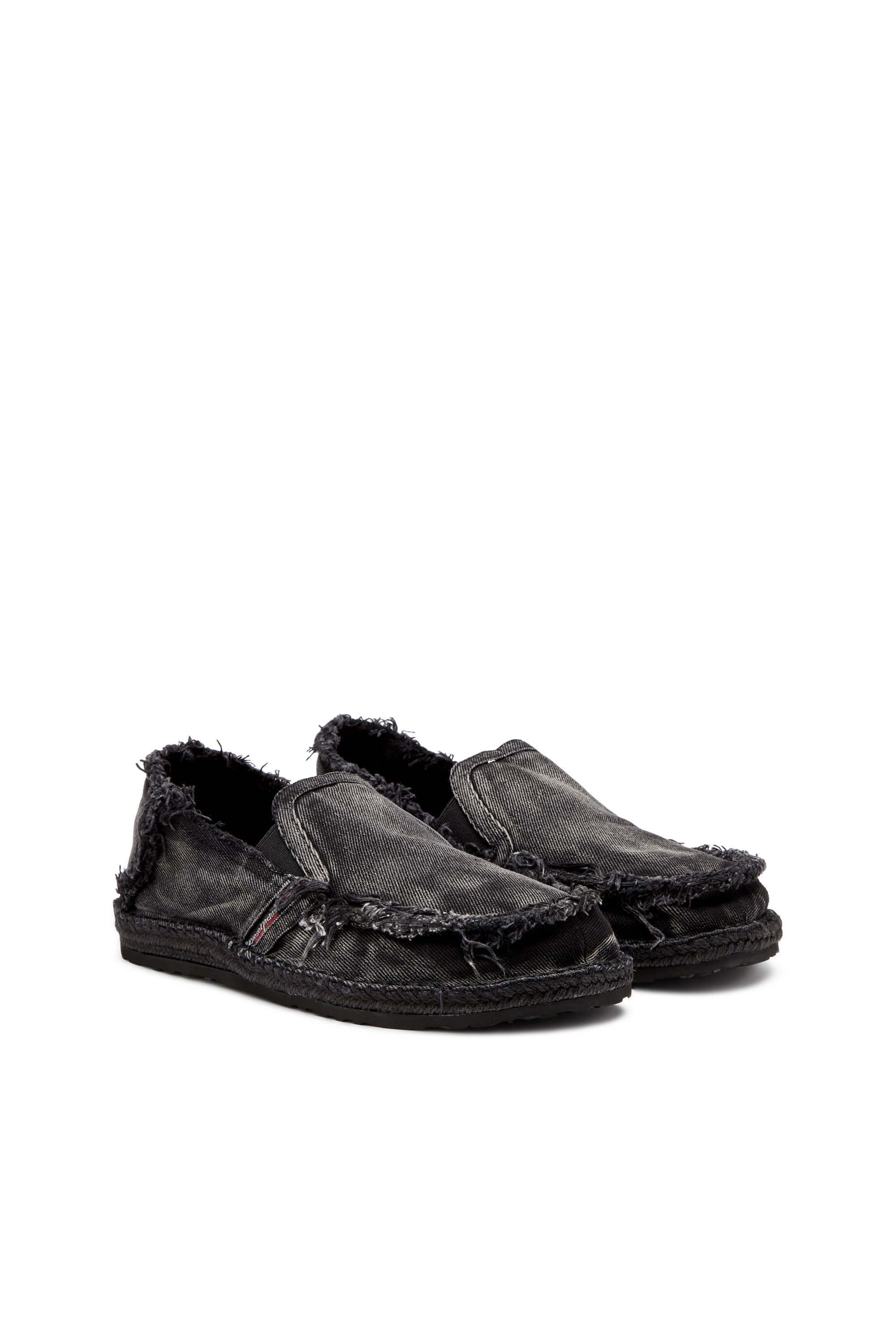 Diesel - D-LUKAS ESP, Herren Loafer-Espadrilles aus vielgetragenem Denim in Schwarz - 3