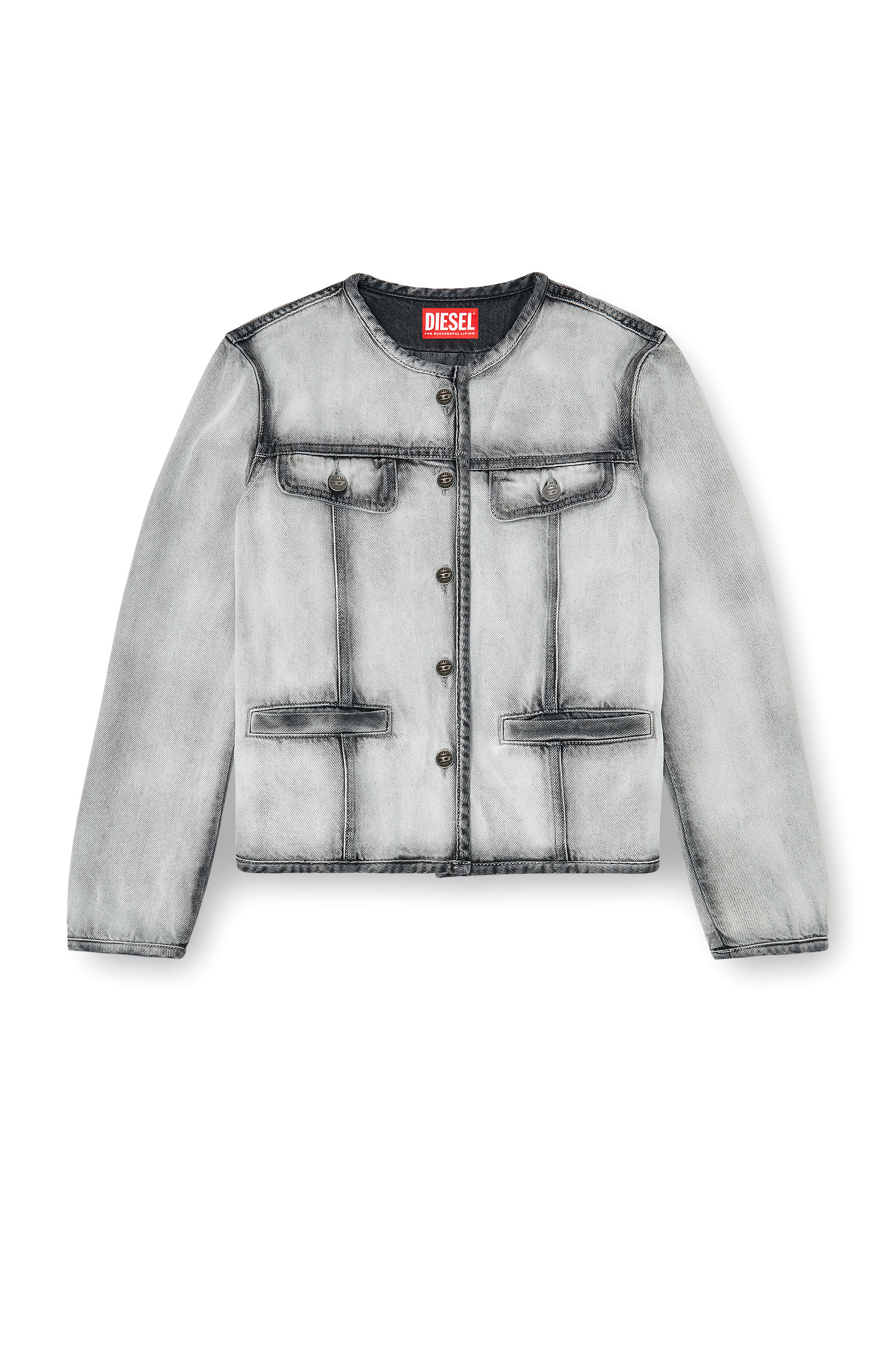 Diesel - DE-GRAFY-FSI, Damen Jacke aus weichem Skeleton-Denim in Grau - 3