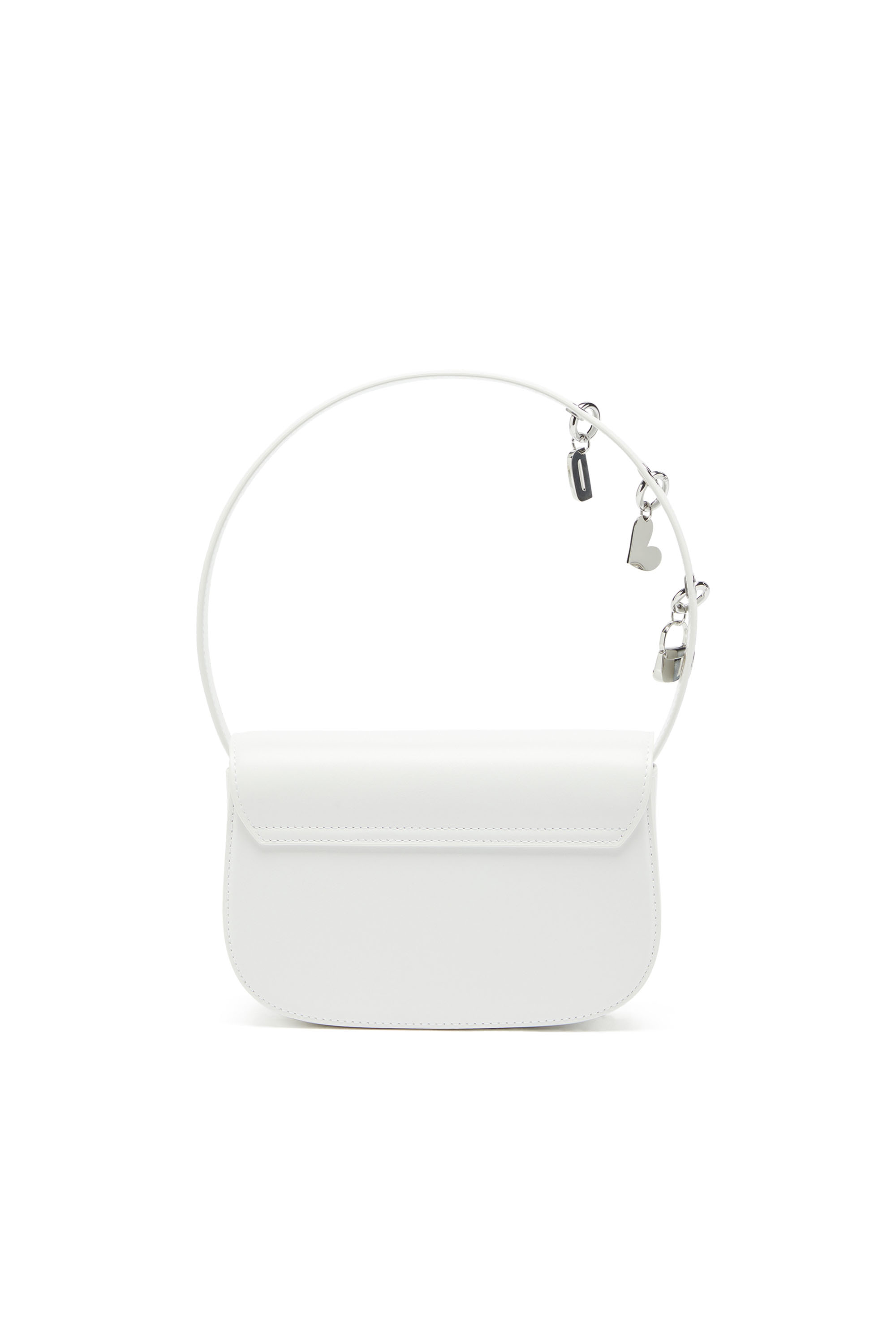Diesel - 1DR, Damen 1DR - Ikonische Schultertasche aus Leder mit Henkel-Charms in Wei&szlig; - 2