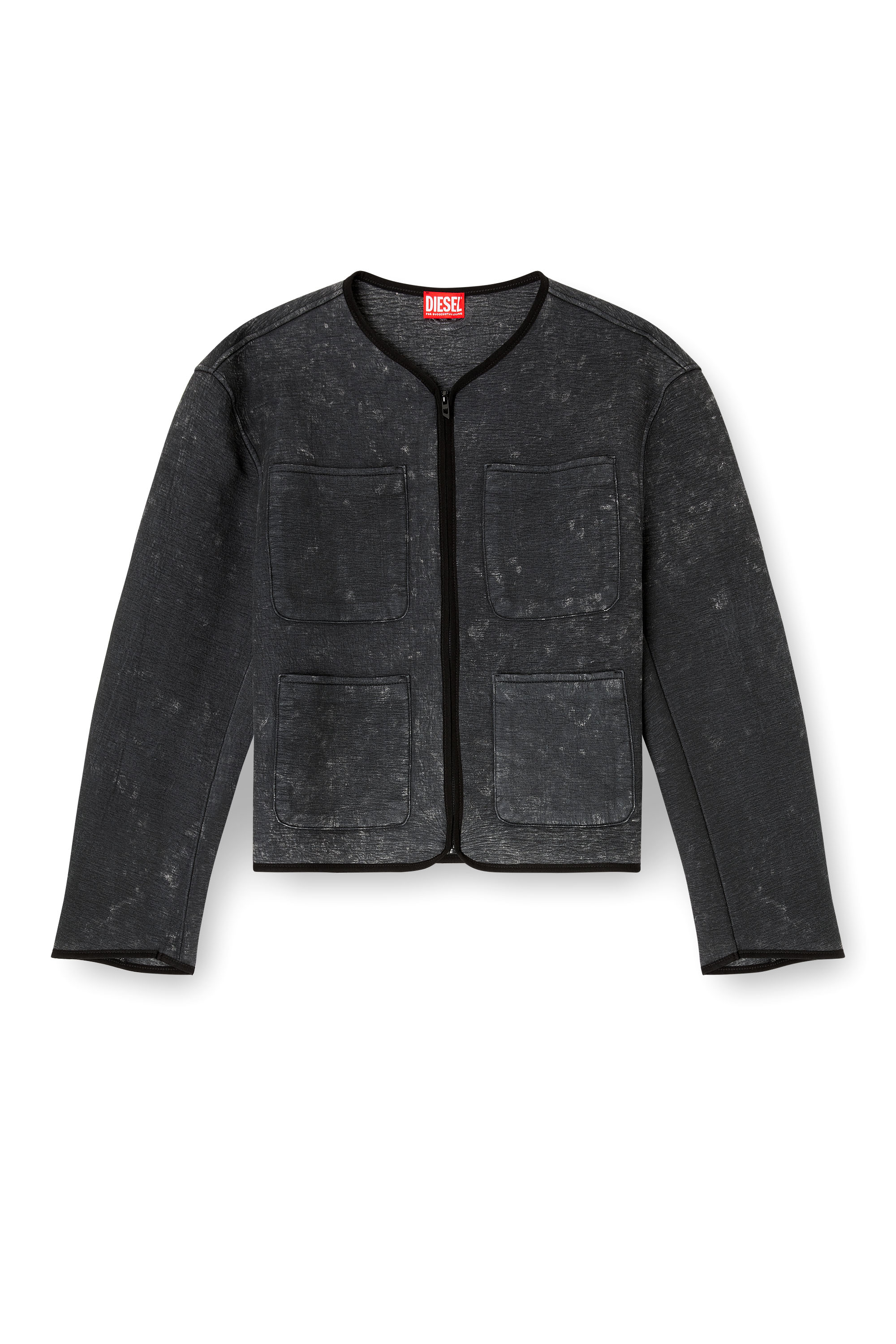 Diesel - G-TES, Damen Scuba-Jacke mit Marmoreffekt und Taschen in null - 2