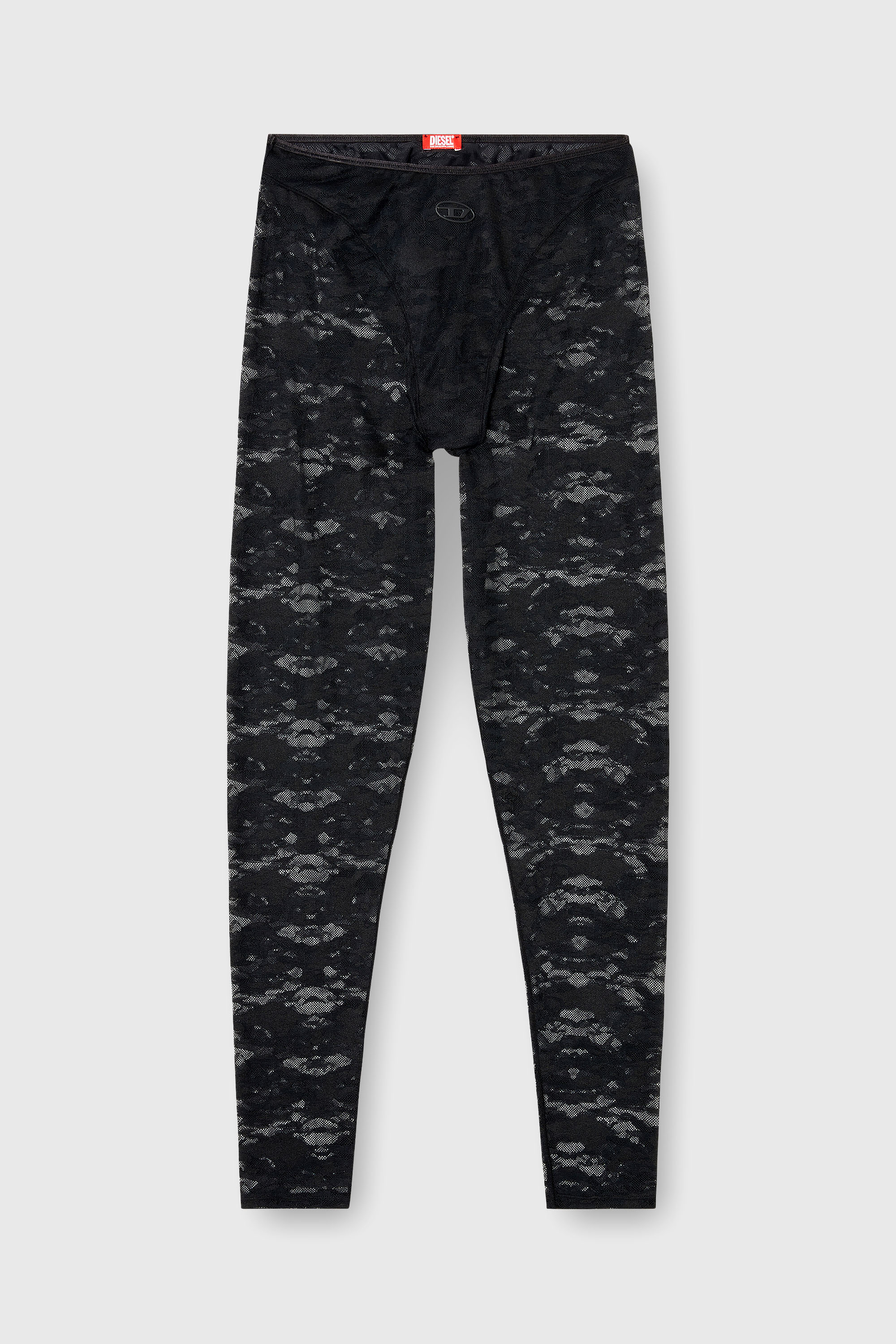 Diesel - HAYLEY-UTLT, Damen Leggings aus Nylon mit camouflage-Spitze in Schwarz - 5