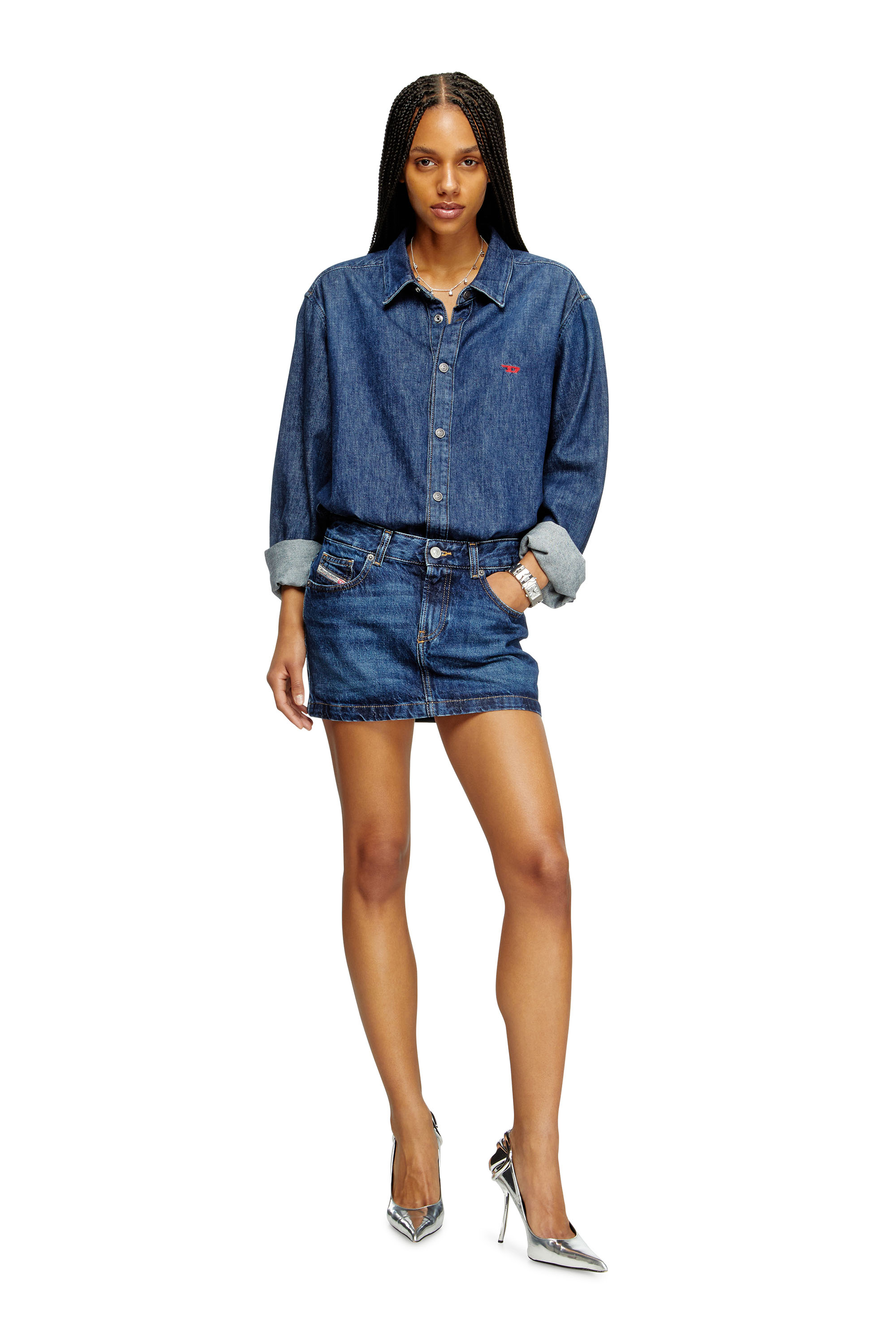 Diesel - DE-RON, Damen Minirock aus Denim in Dunkelblau - 1