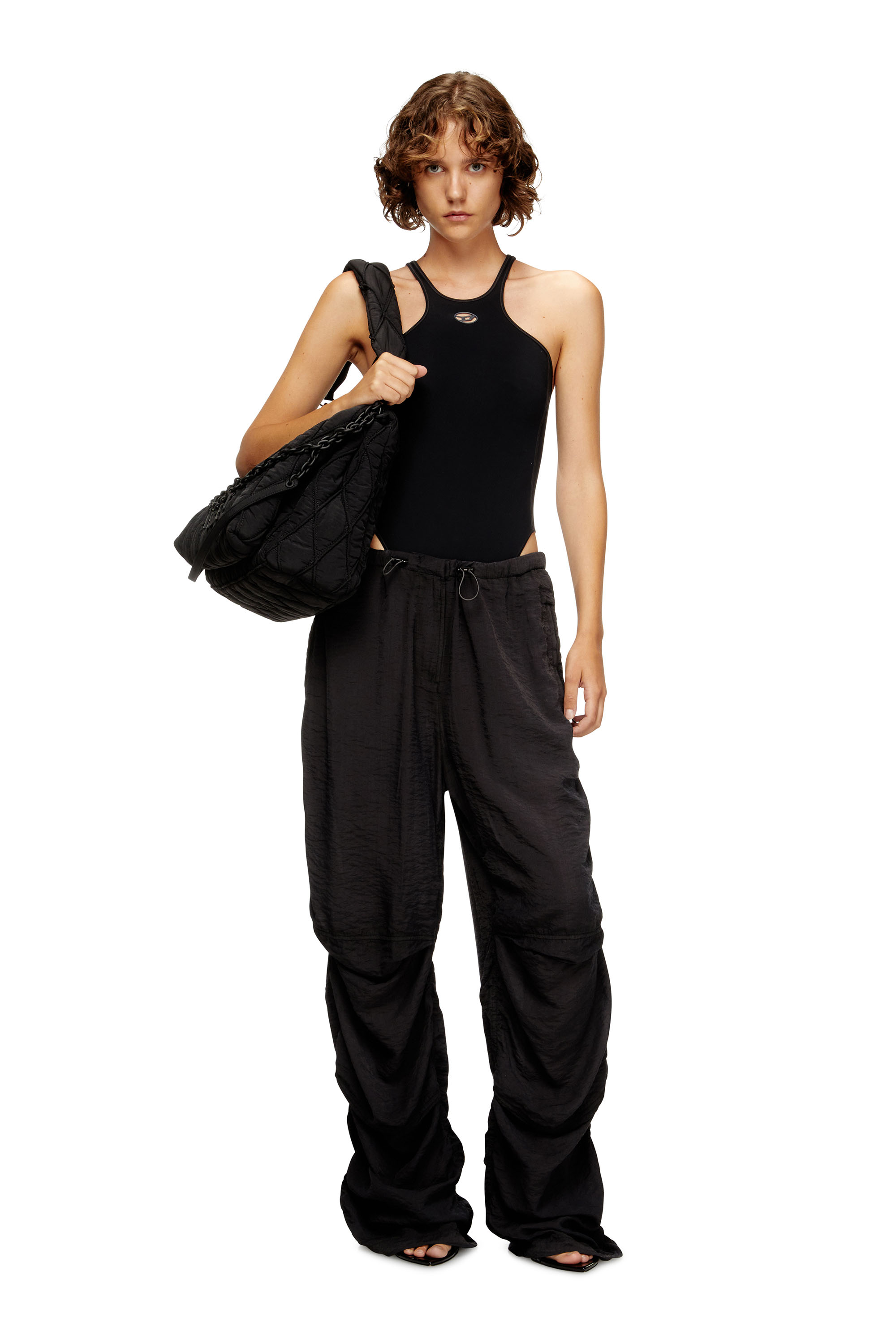 Diesel - CHRISTIE-UTLT, Damen Stretch-Bodysuit mit Oval D-Detail in Schwarz - 6