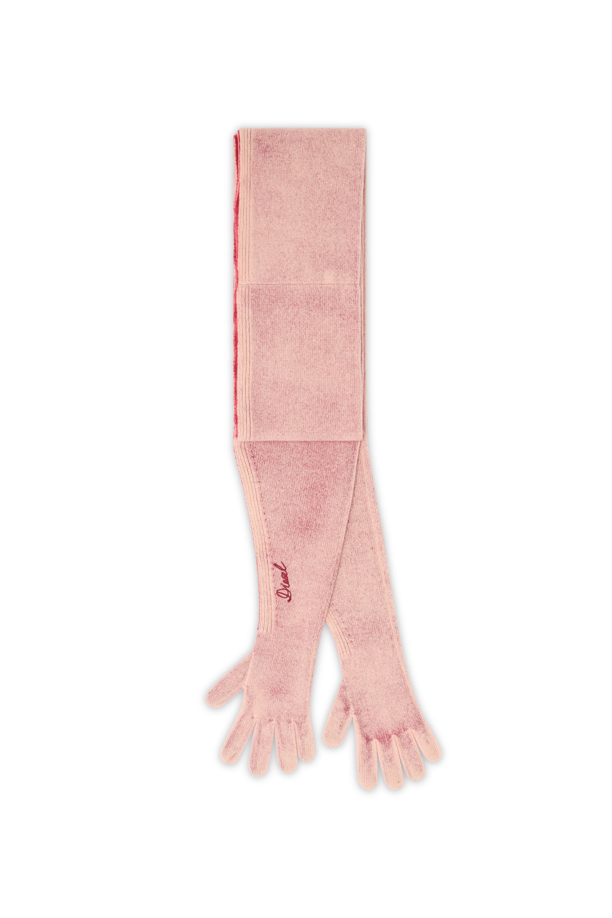 Diesel - K-EVIN, Unisex Hybrider Handschuh-Schal aus zweifarbiger Wolle in Rosa - 1