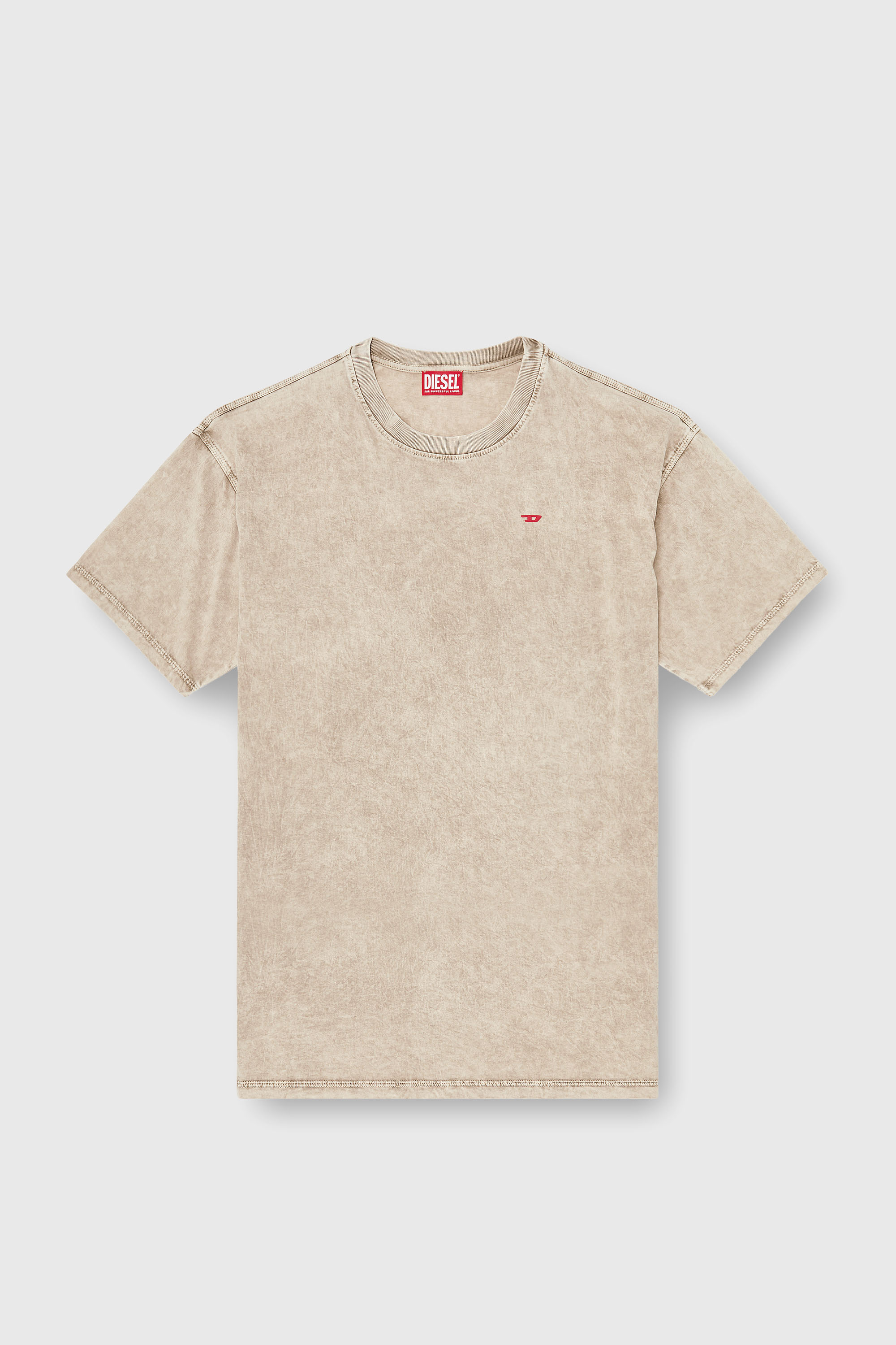 Diesel - T-BOXT-AA14, Herren Baumwoll-T-Shirt mit behandelten Effekt in Beige - 2
