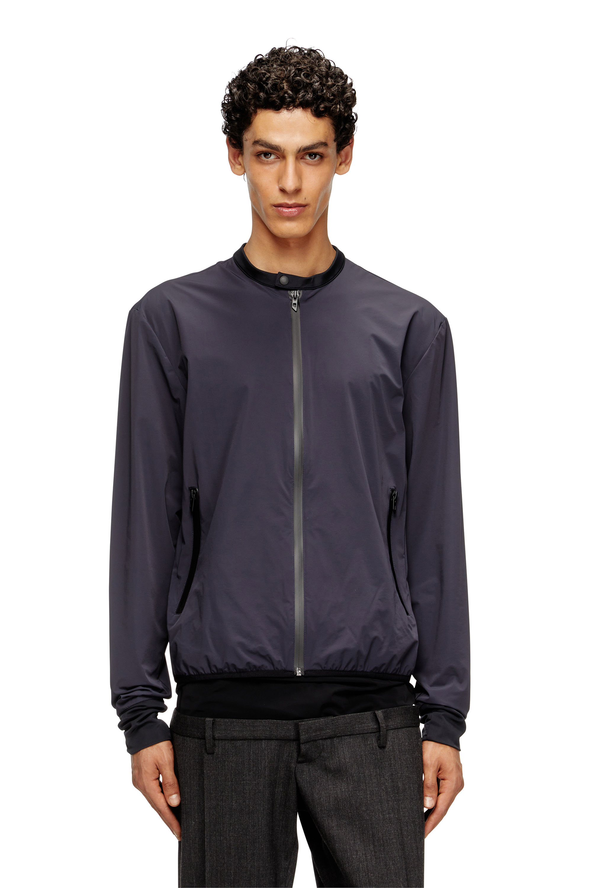 Diesel - J-DOMNALL-NY, Herren Jacke aus Bi-Stretch-Nylon in Dunkelblau - 1